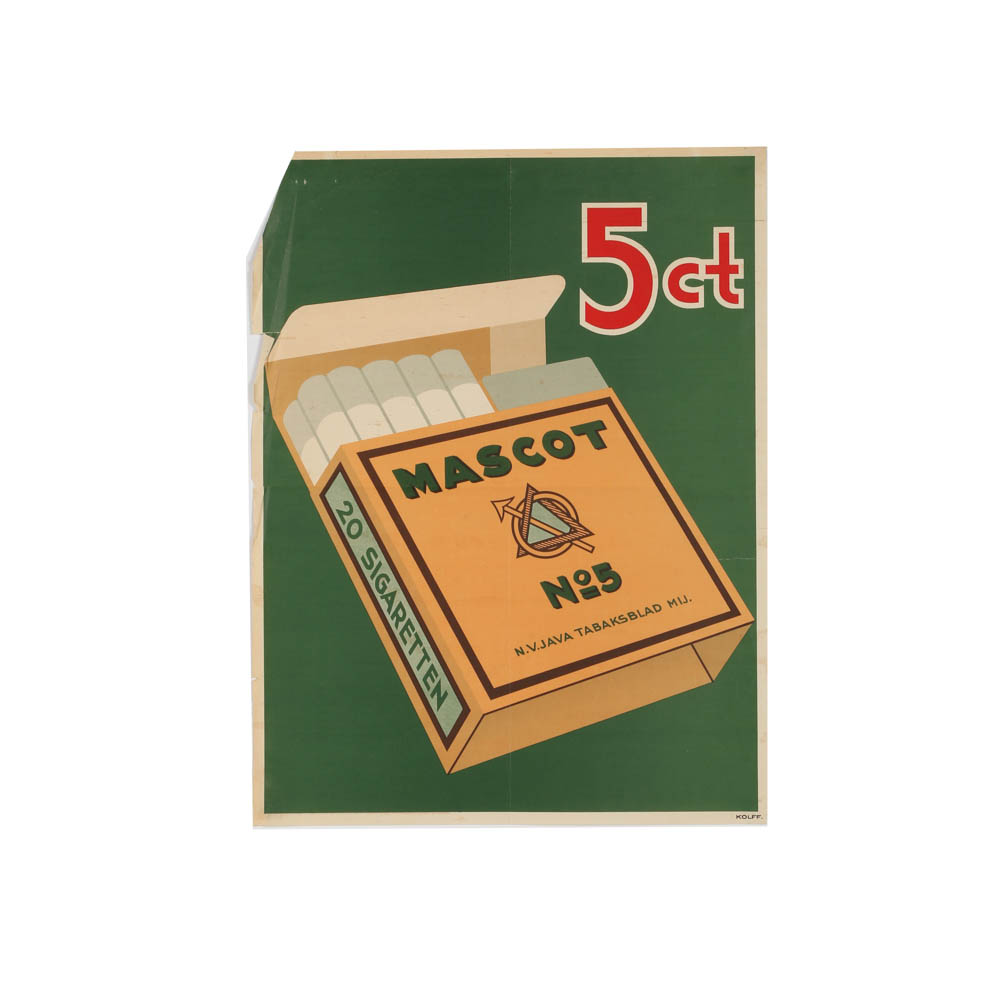 Offset Lithograph on Paper Vintage Cigarette Advertisement