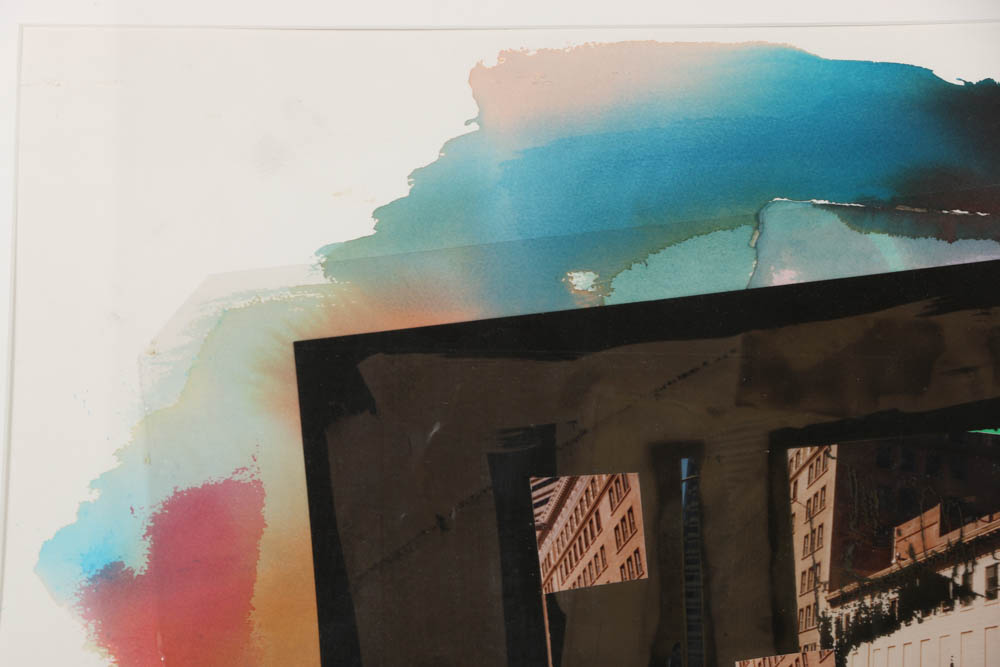 Don Werner Abstract Mixed Media Collage on Paper