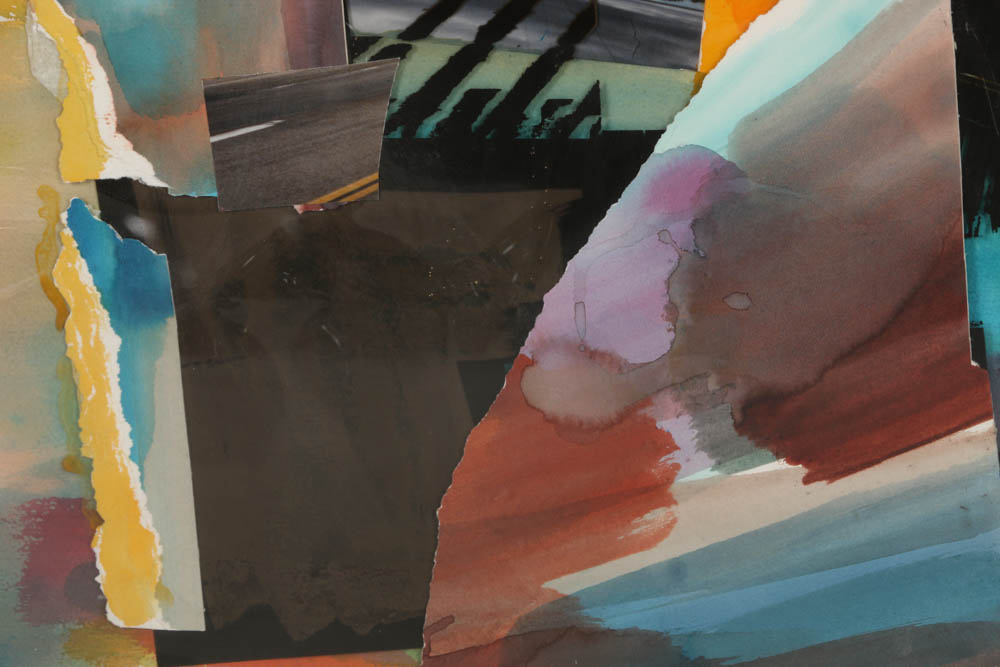 Don Werner Abstract Mixed Media Collage on Paper