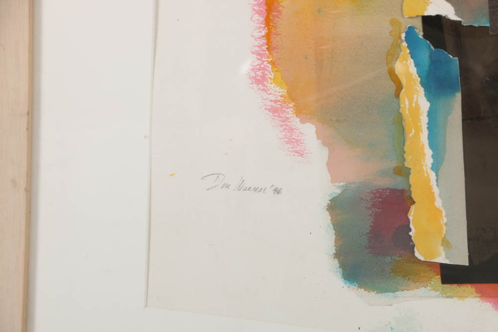 Don Werner Abstract Mixed Media Collage on Paper