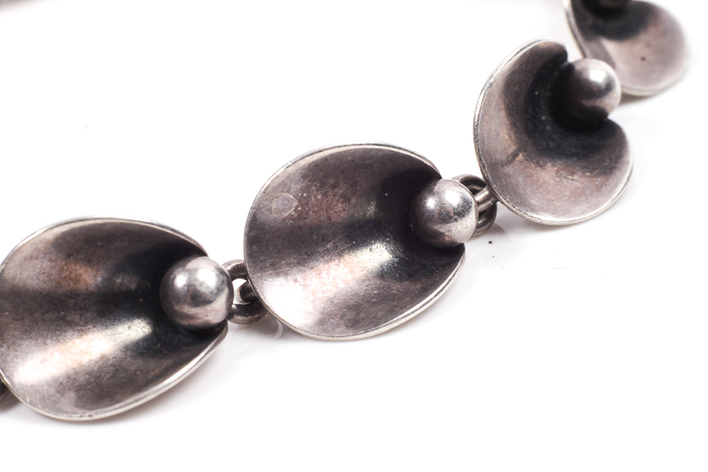 Niels Erik From Mid-Century Sterling Silver Necklace and Bracelet