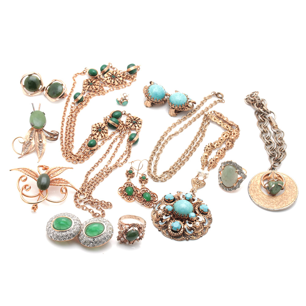 Assorted Gold Tone Costume Jewelry