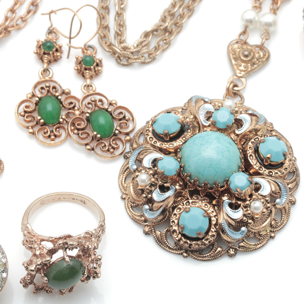 Assorted Gold Tone Costume Jewelry