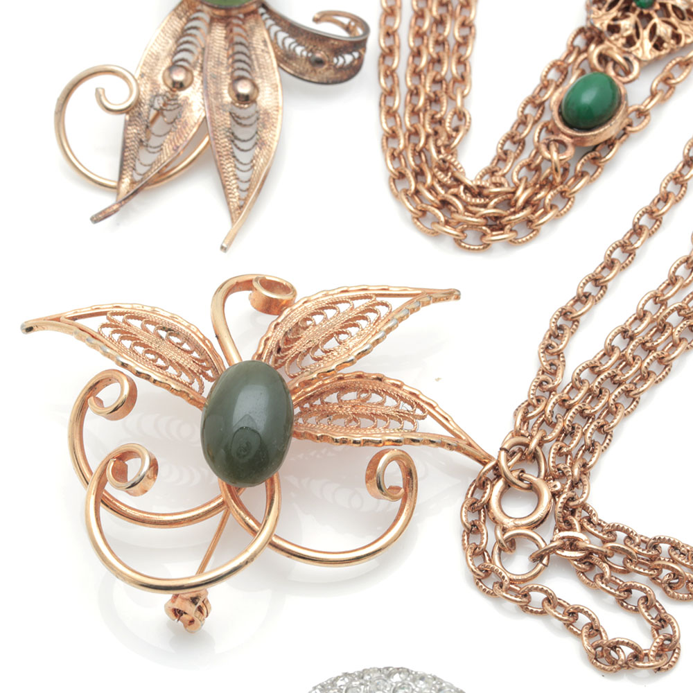 Assorted Gold Tone Costume Jewelry