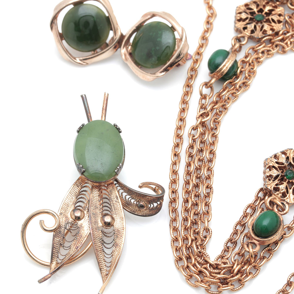 Assorted Gold Tone Costume Jewelry