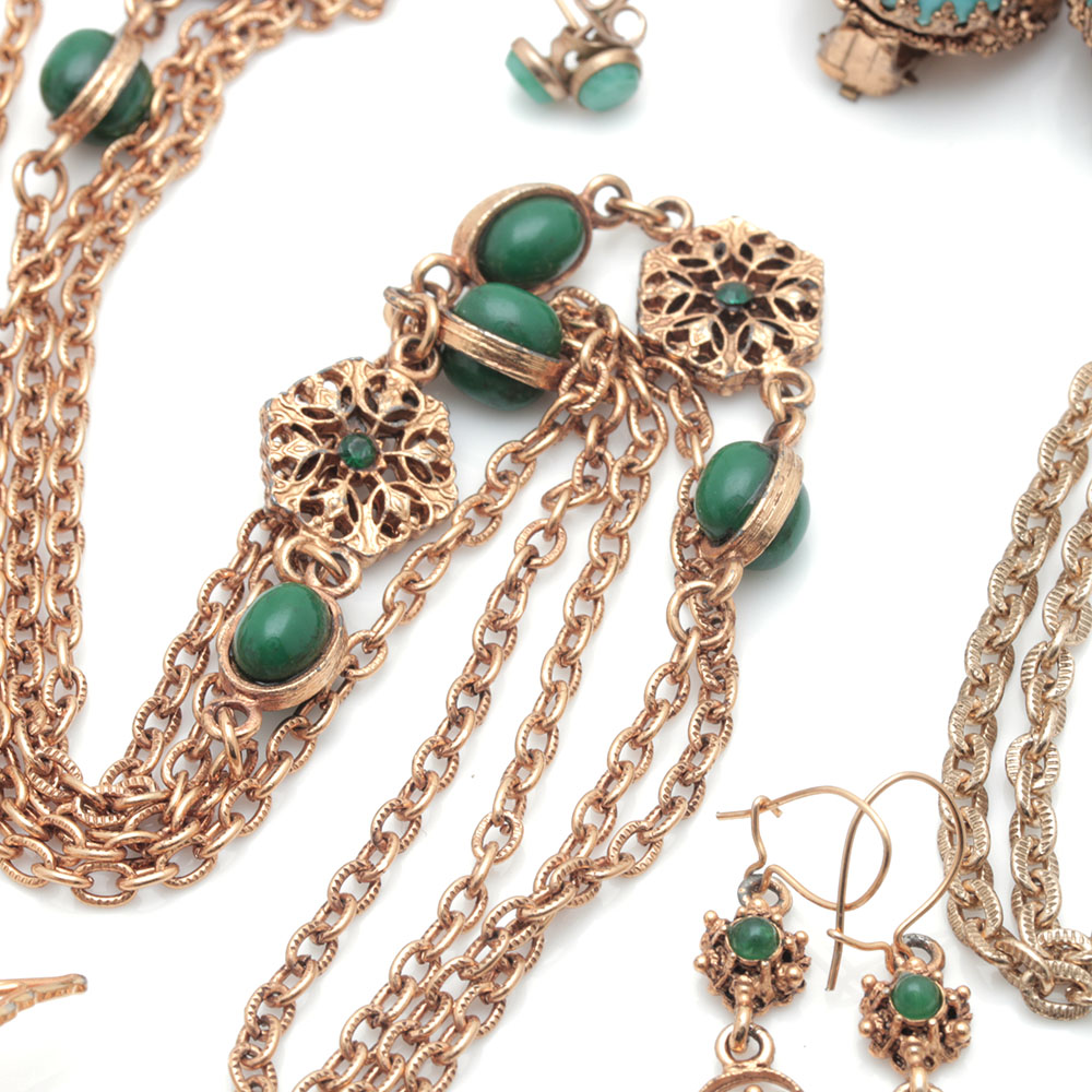 Assorted Gold Tone Costume Jewelry