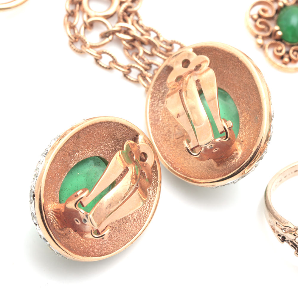 Assorted Gold Tone Costume Jewelry