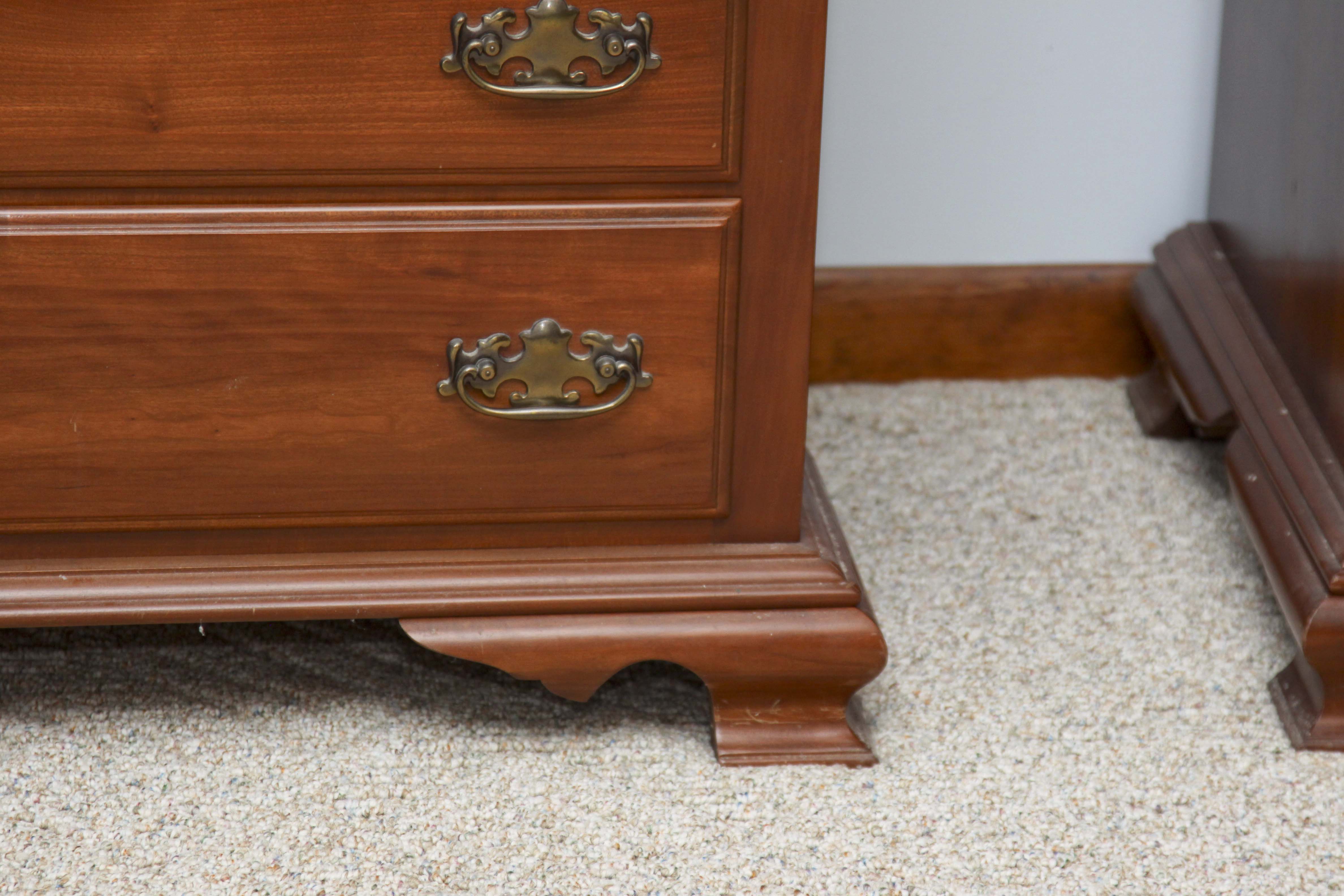 Vintage Federal Style Cherry Dresser and Mirror by Harden Furniture