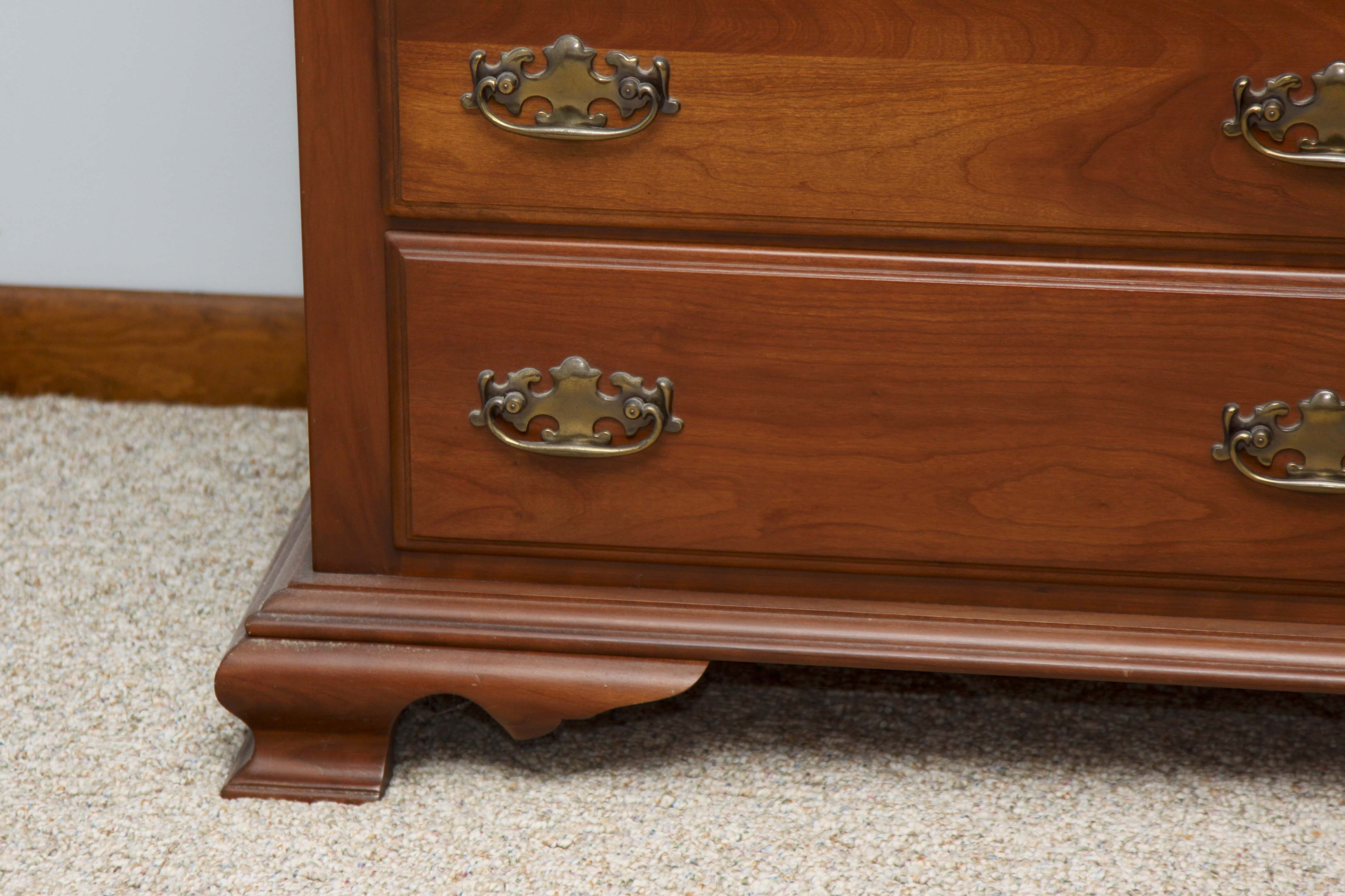 Vintage Federal Style Cherry Dresser and Mirror by Harden Furniture