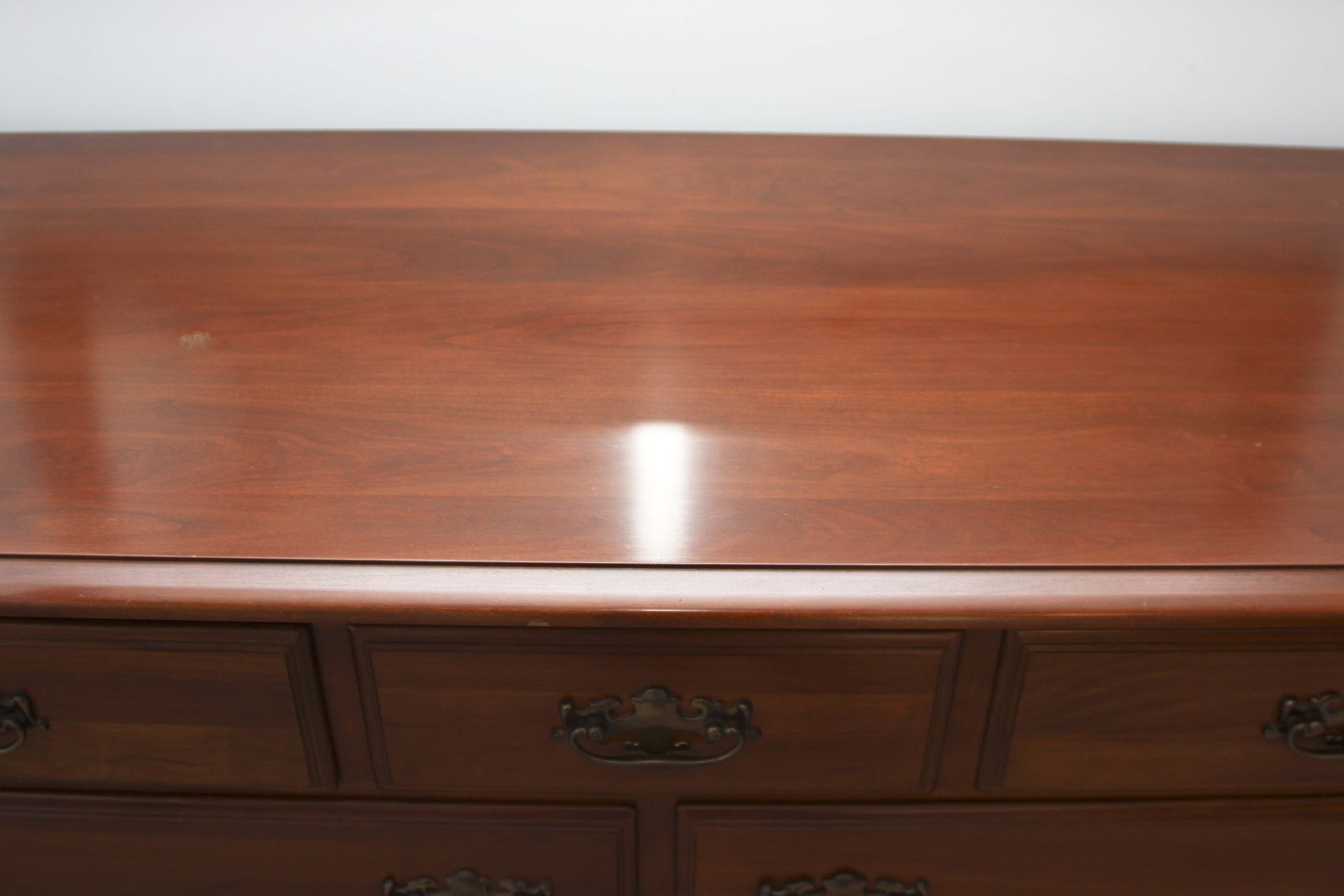 Vintage Federal Style Cherry Dresser and Mirror by Harden Furniture