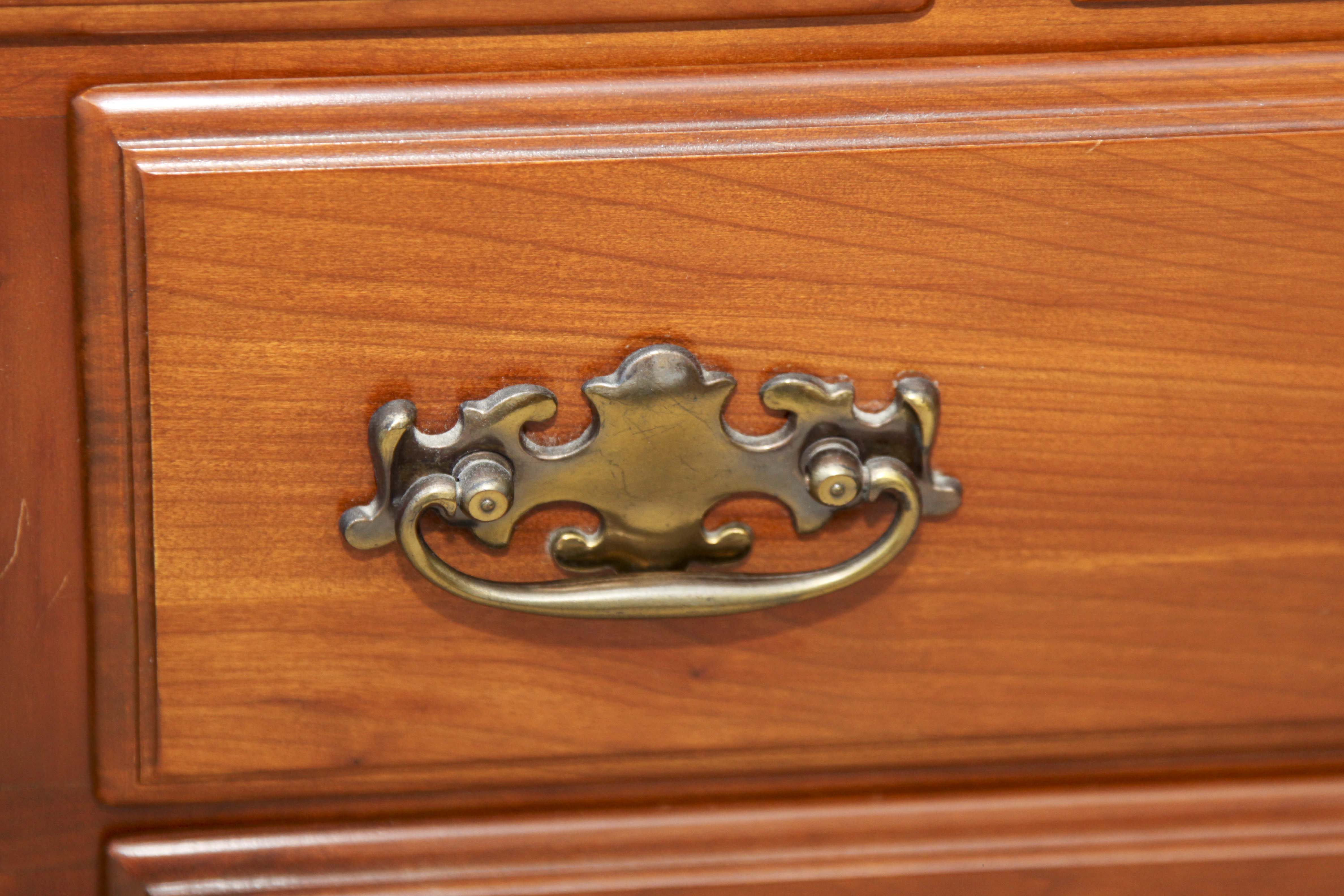 Vintage Federal Style Cherry Dresser and Mirror by Harden Furniture