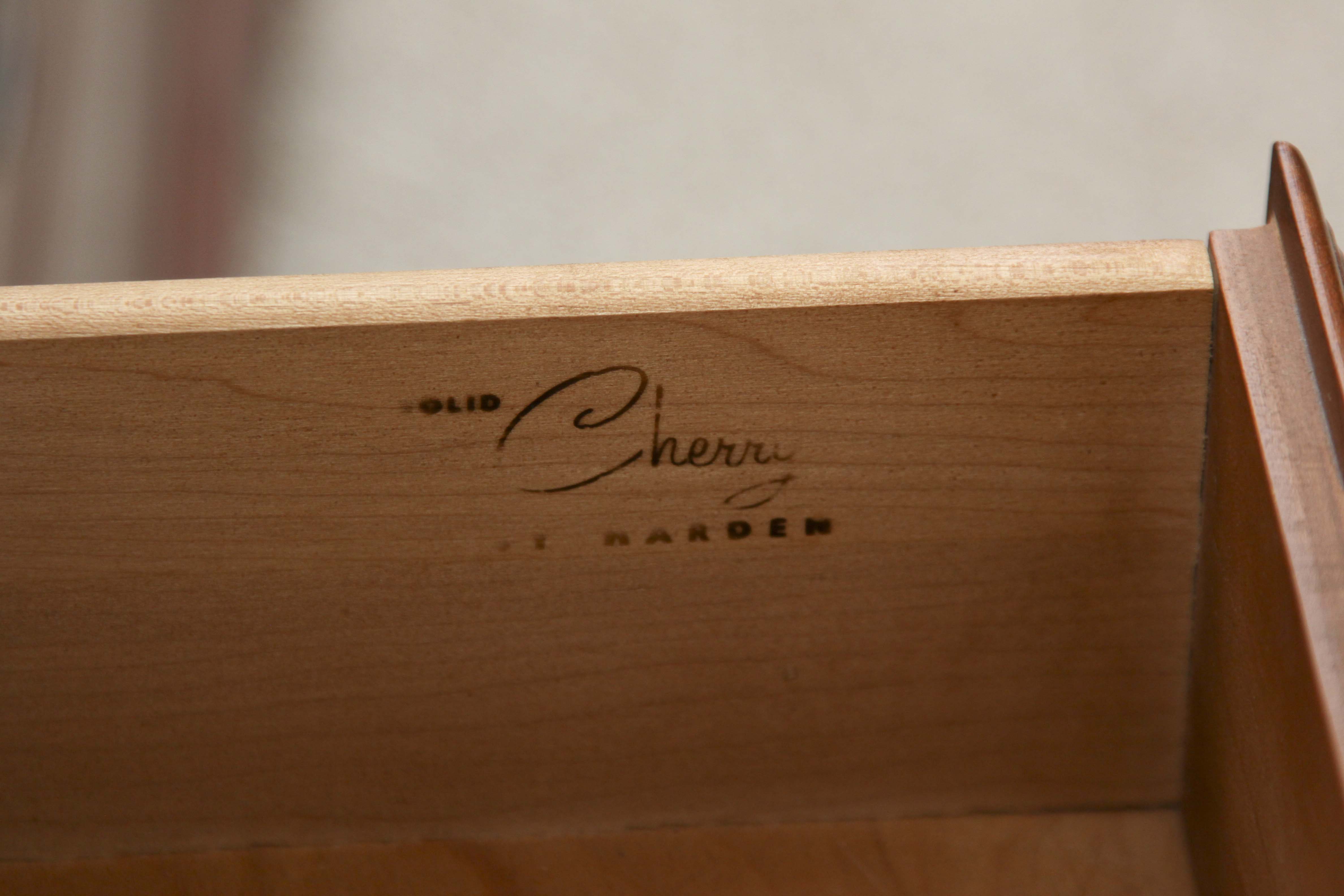 Vintage Federal Style Cherry Dresser and Mirror by Harden Furniture