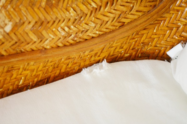 Pottery Barn Woven Rattan Chair and Ottoman