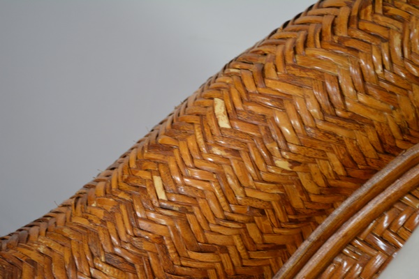 Pottery Barn Woven Rattan Chair and Ottoman