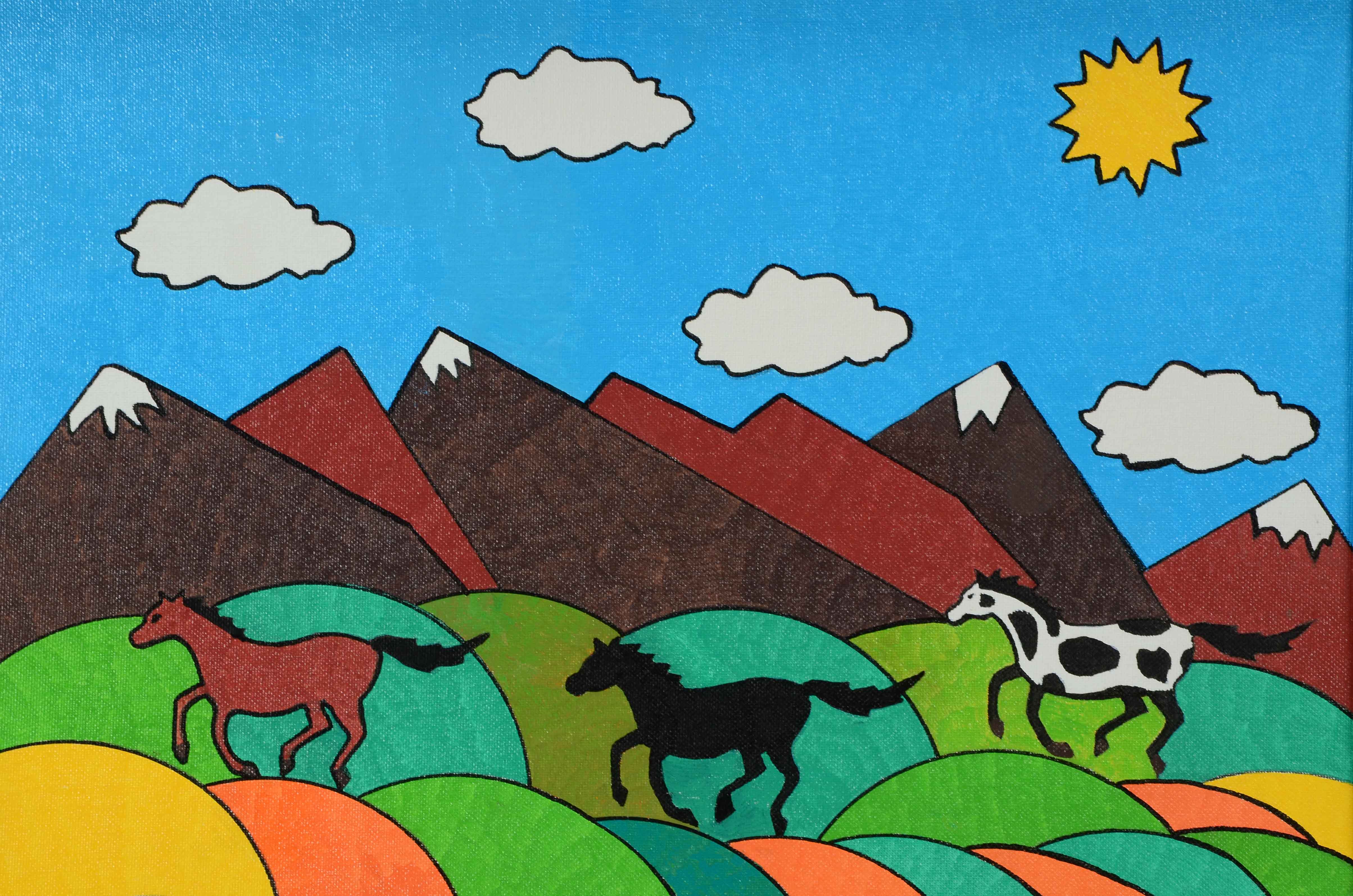 J. Cress Oil Painting "Home on the Range"