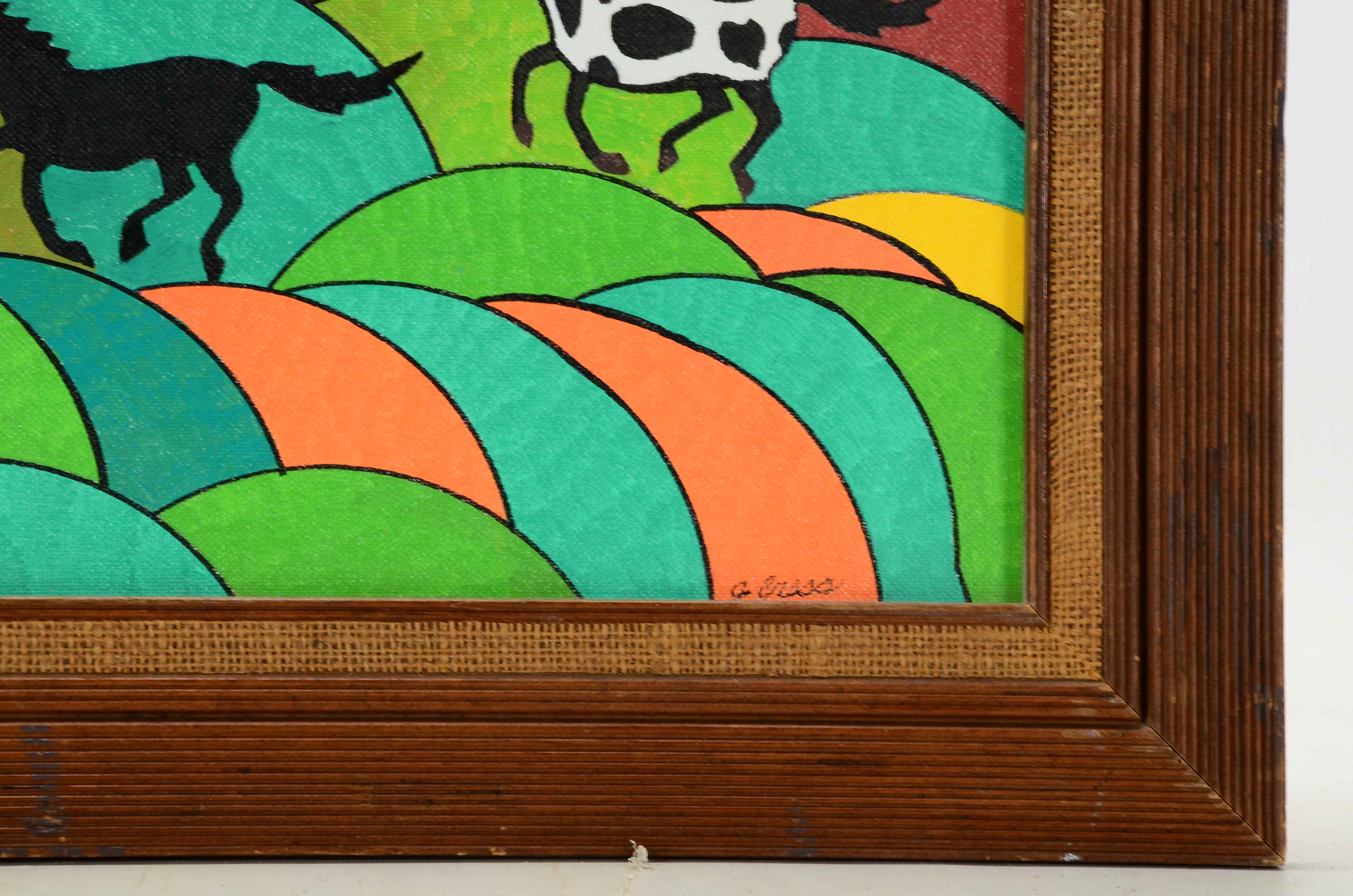 J. Cress Oil Painting "Home on the Range"