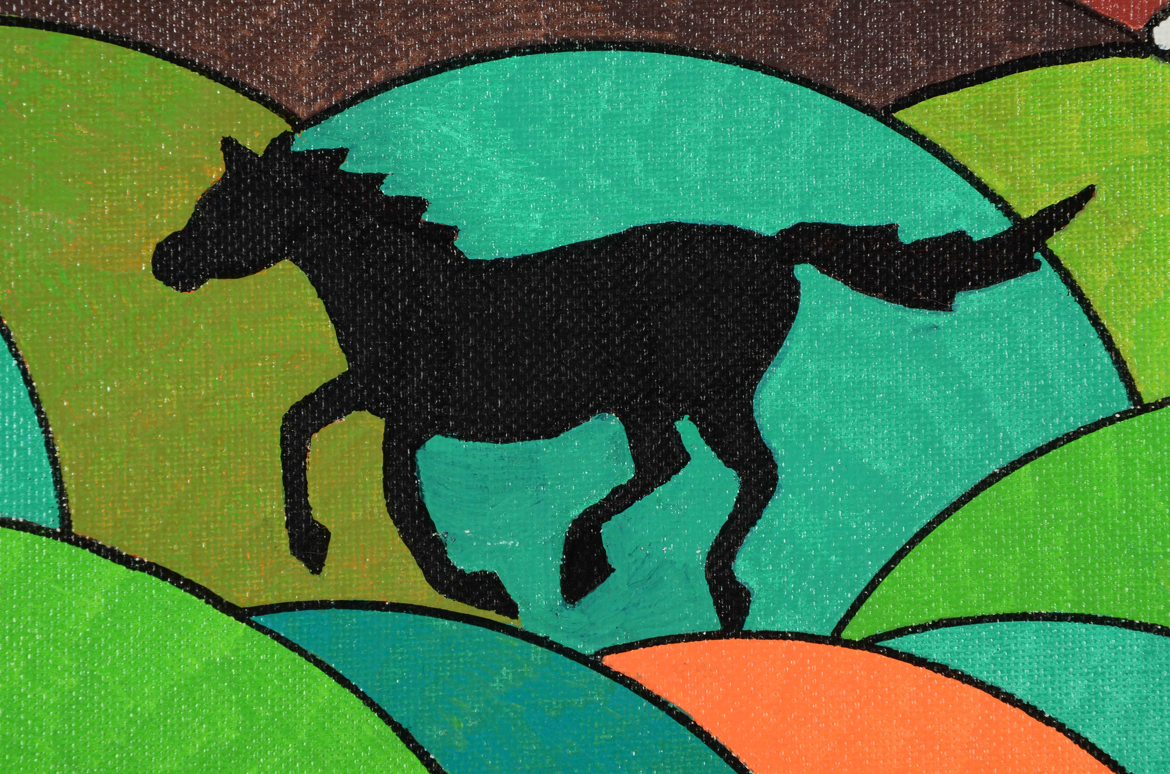 J. Cress Oil Painting "Home on the Range"