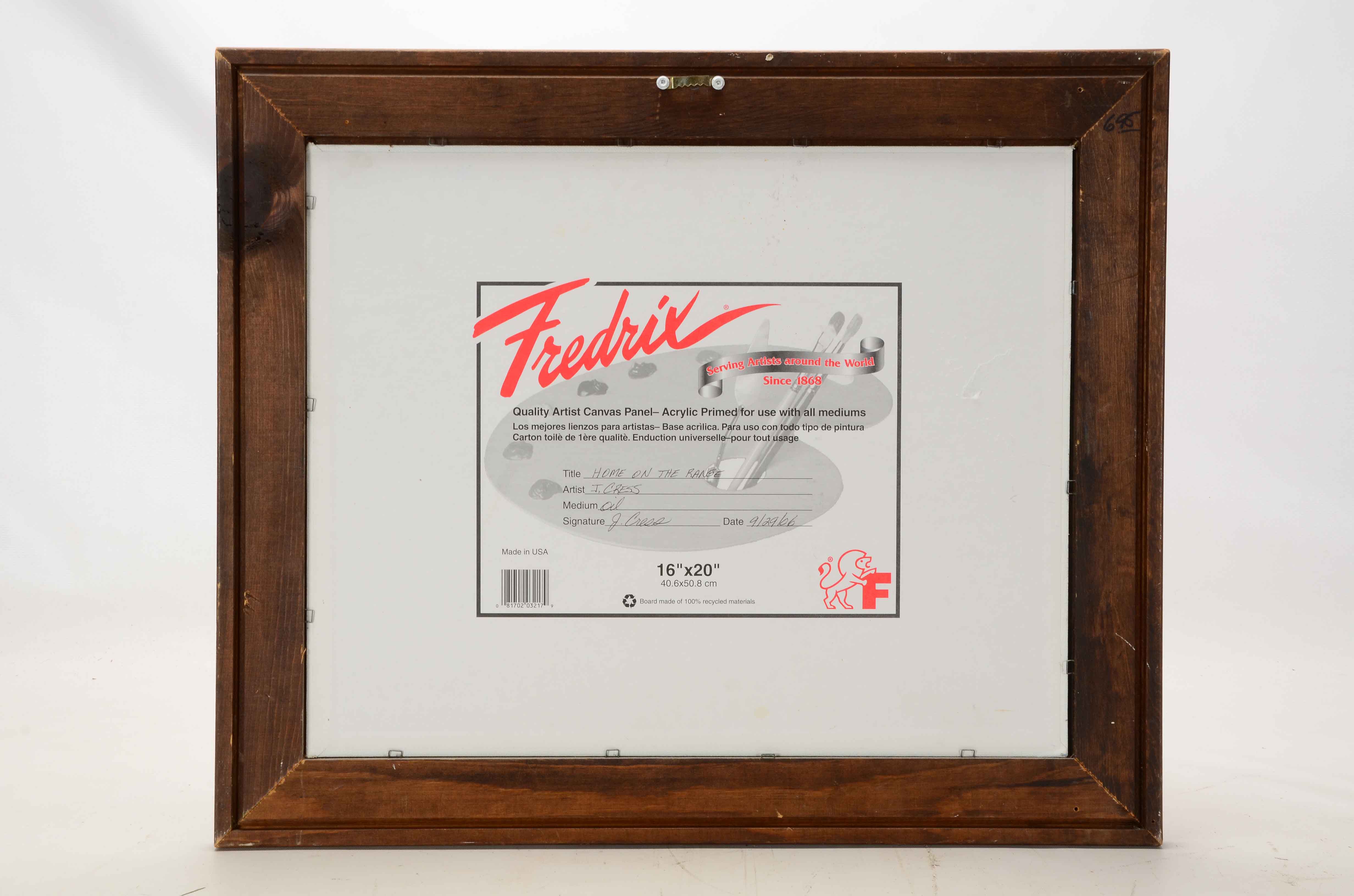 J. Cress Oil Painting "Home on the Range"