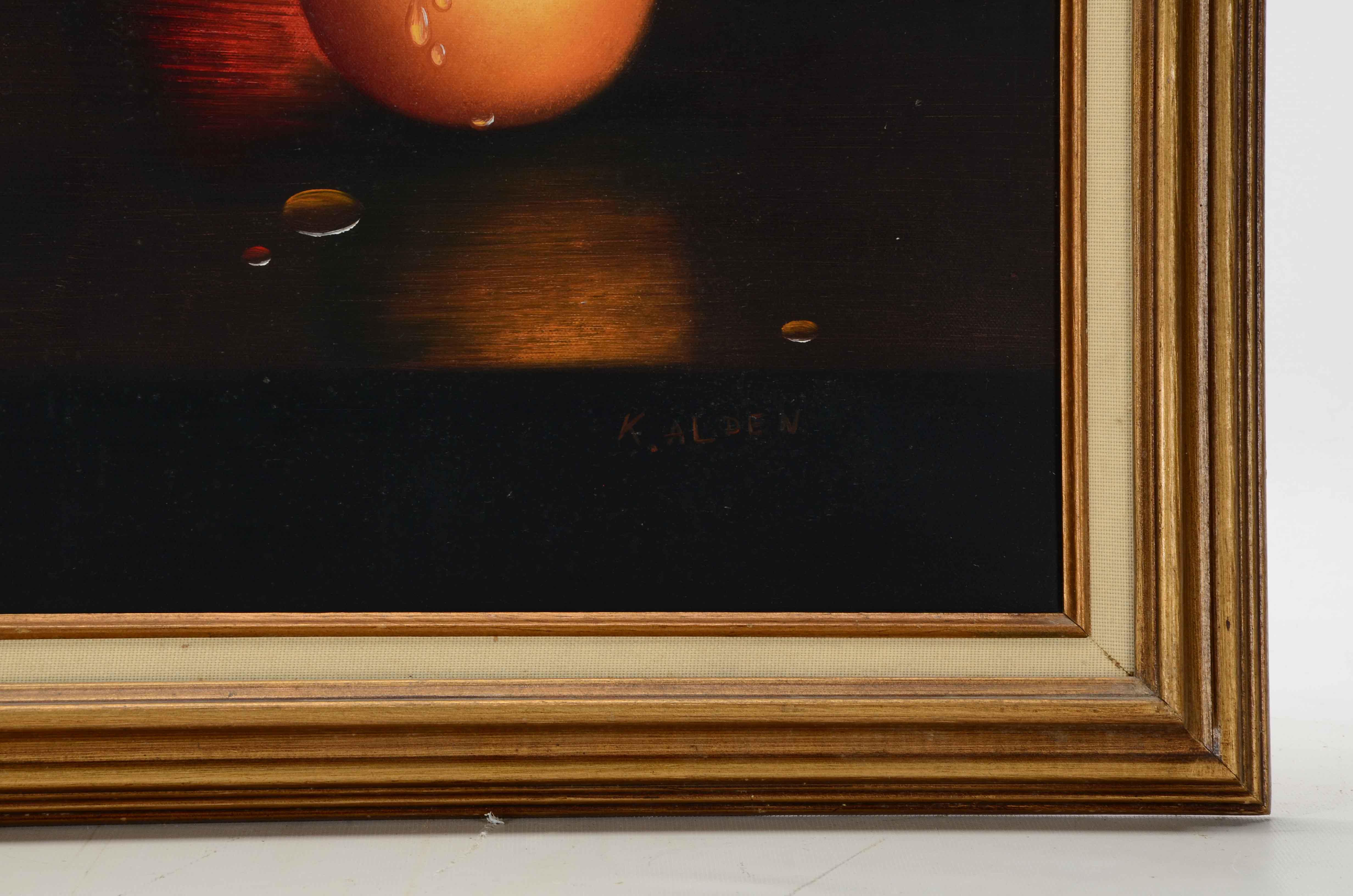 K. Alden Oil Painting of Fruit