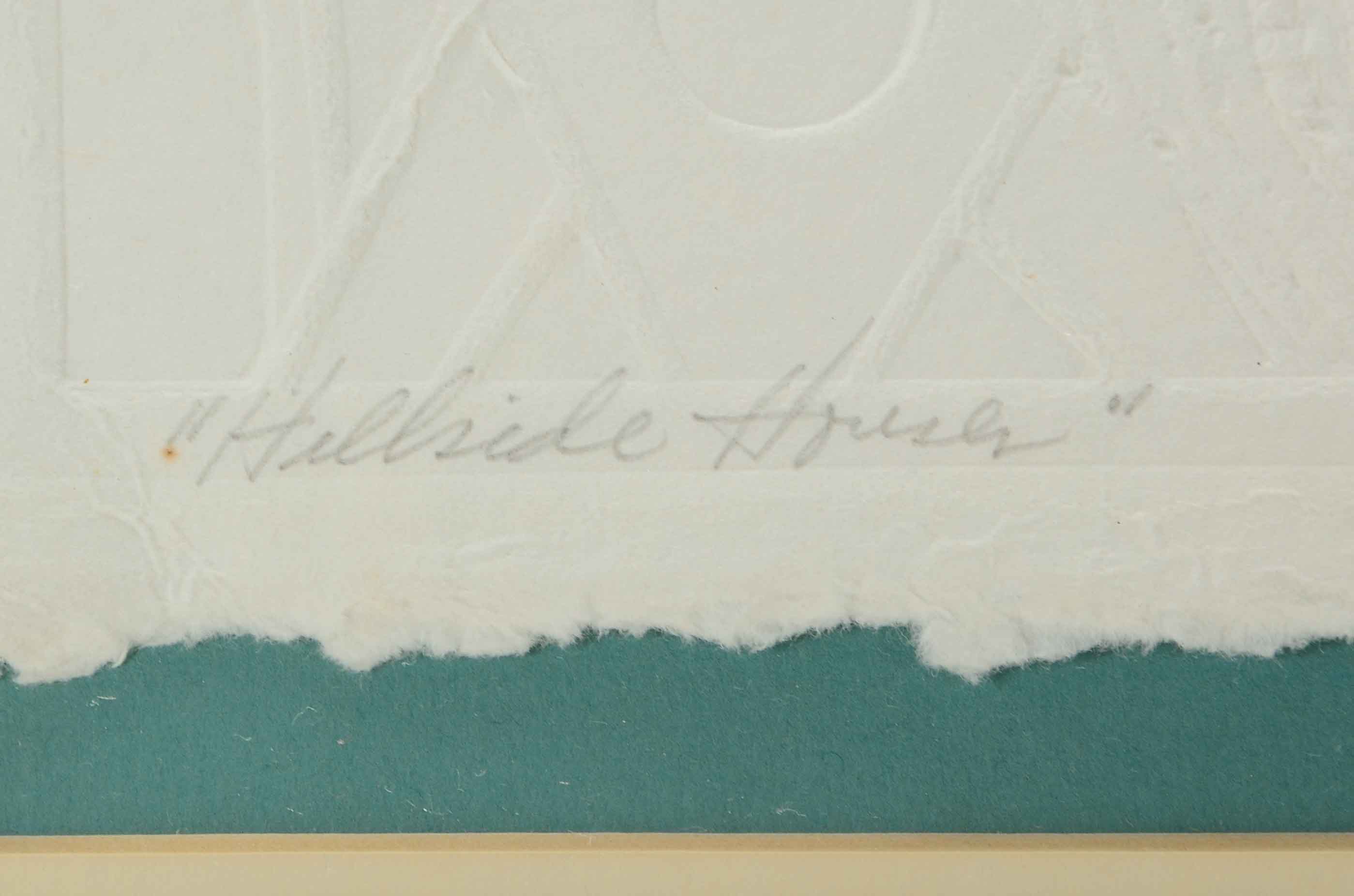 John Nartker Limited Edition Embossed Collagraph "Hillside Houses"