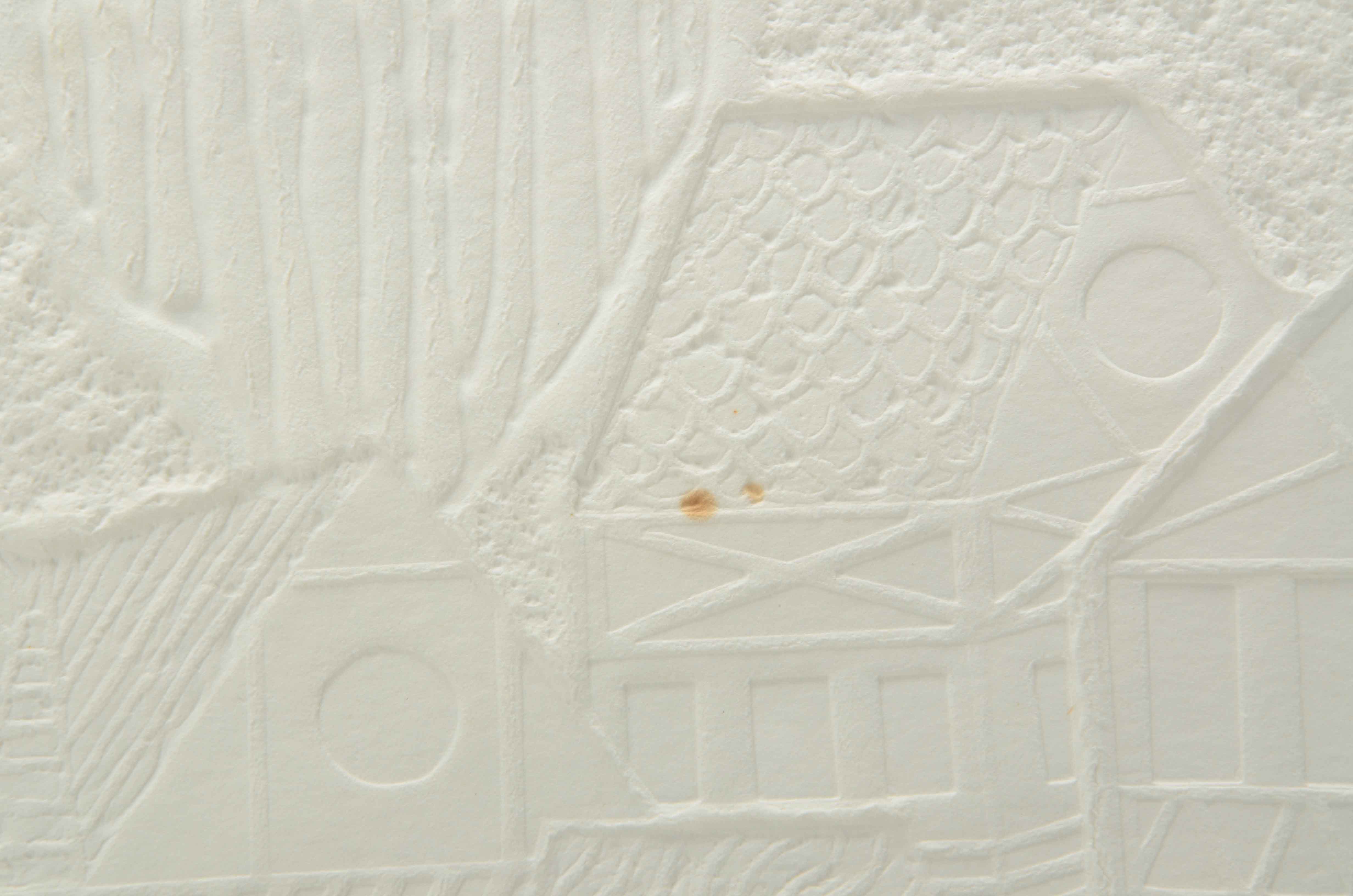 John Nartker Limited Edition Embossed Collagraph "Hillside Houses"