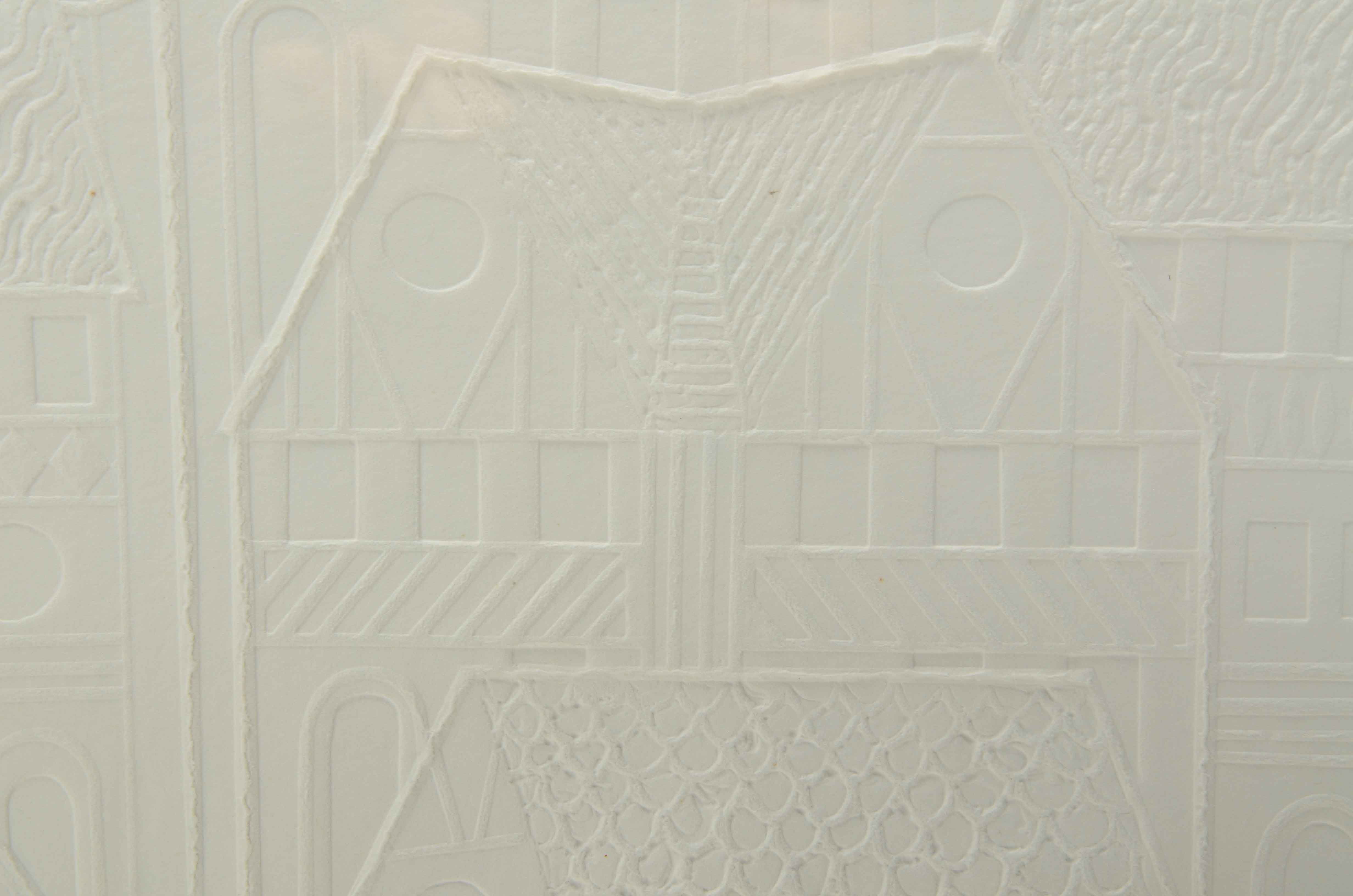 John Nartker Limited Edition Embossed Collagraph "Hillside Houses"