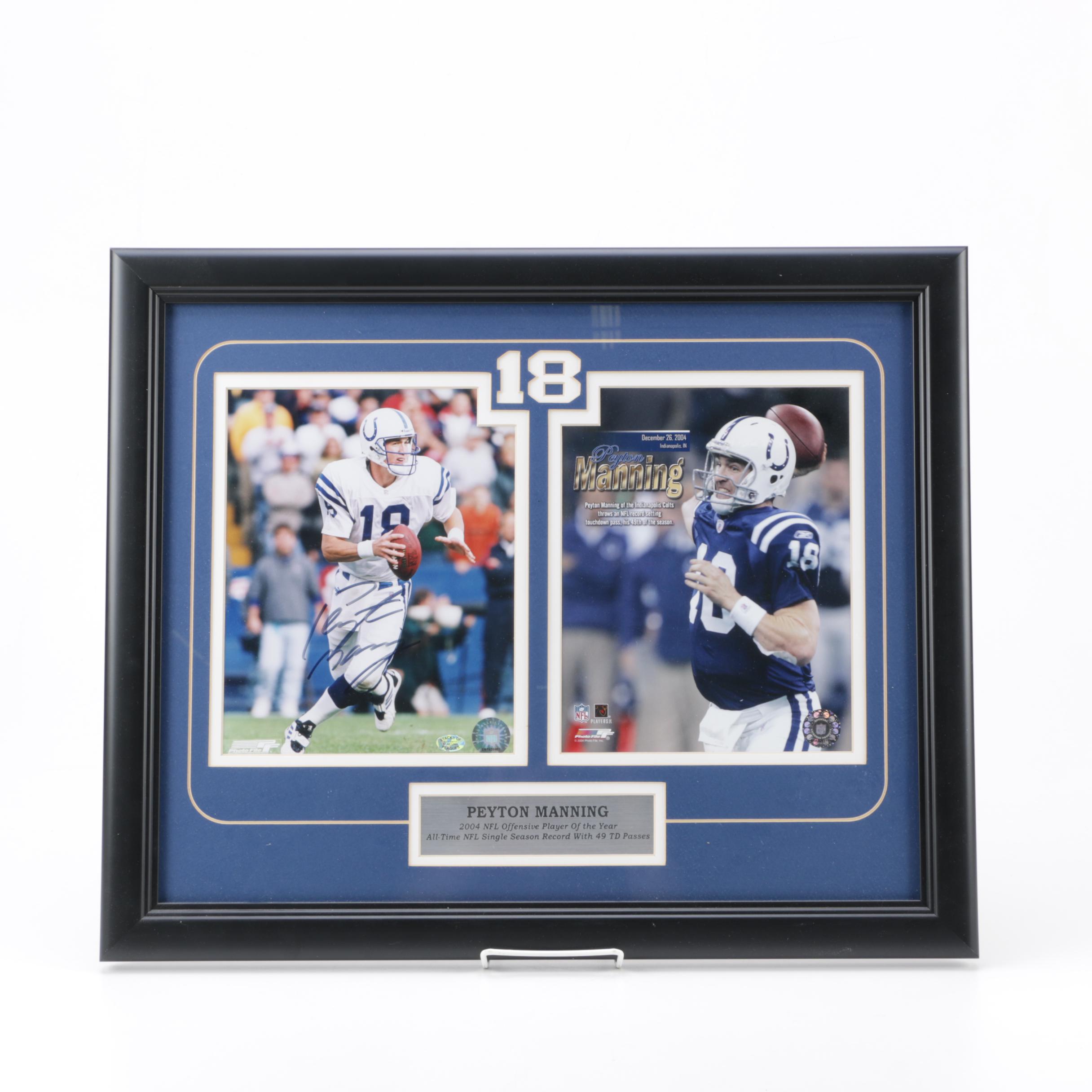 Framed and Signed Peyton Manning Photographs