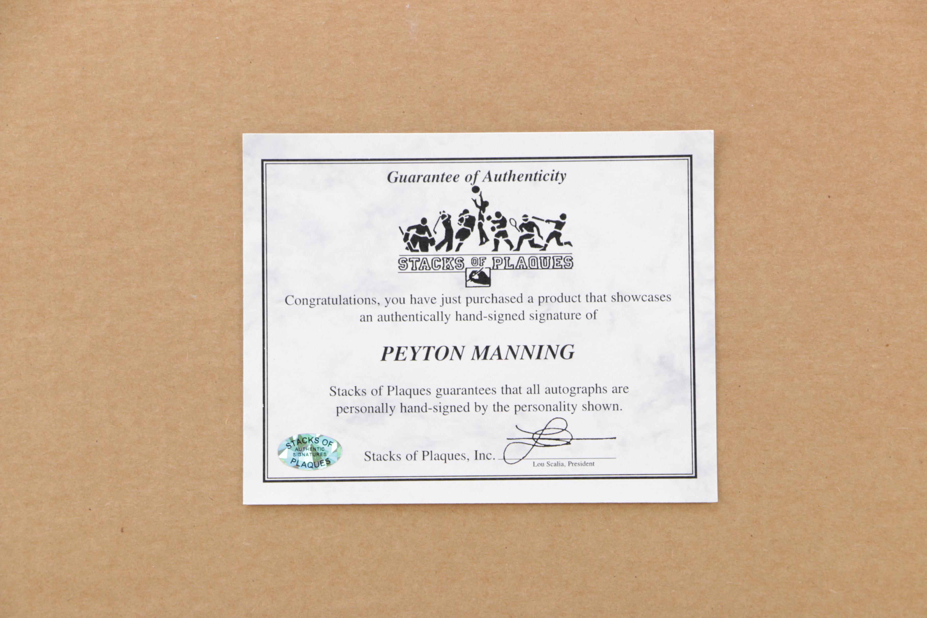 Framed and Signed Peyton Manning Photographs