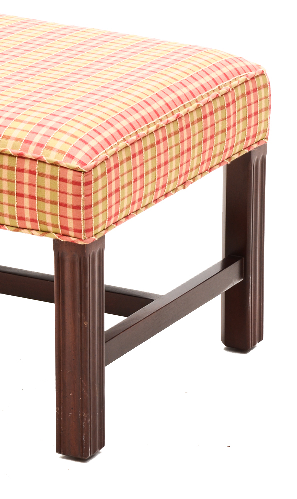 Pair of Plaid Ottomans by Sherrill