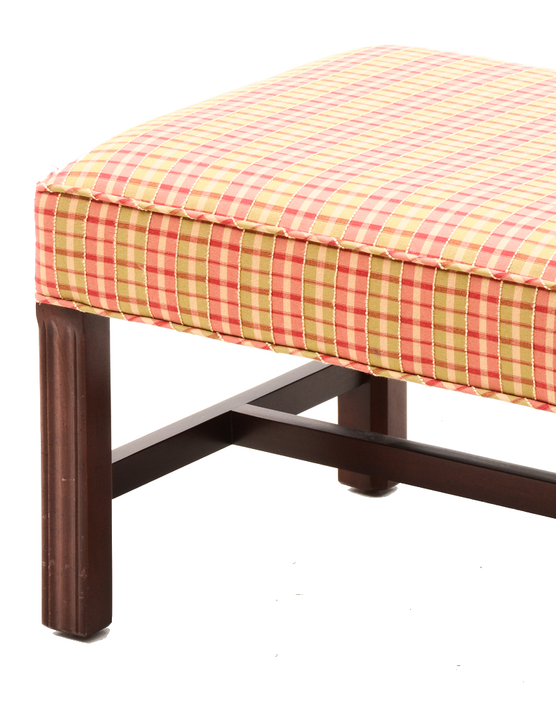 Pair of Plaid Ottomans by Sherrill