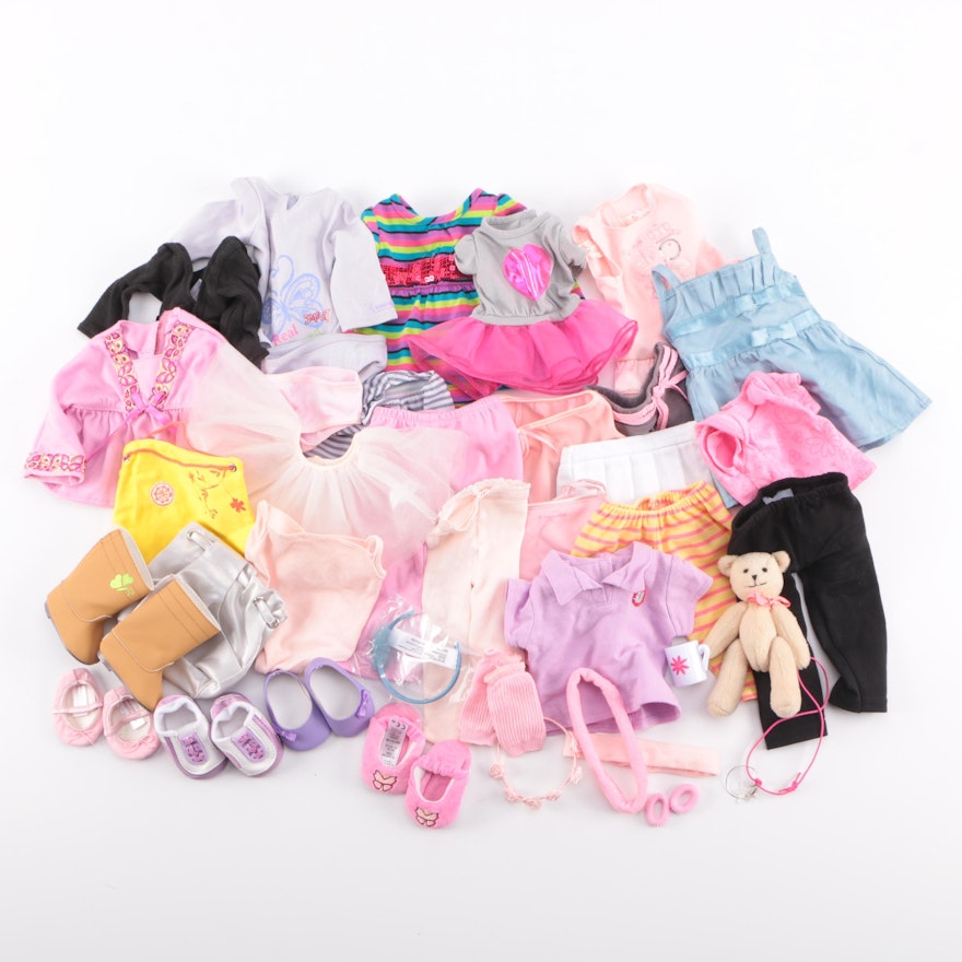 Assortment of American Girl Doll Clothes and Accessories