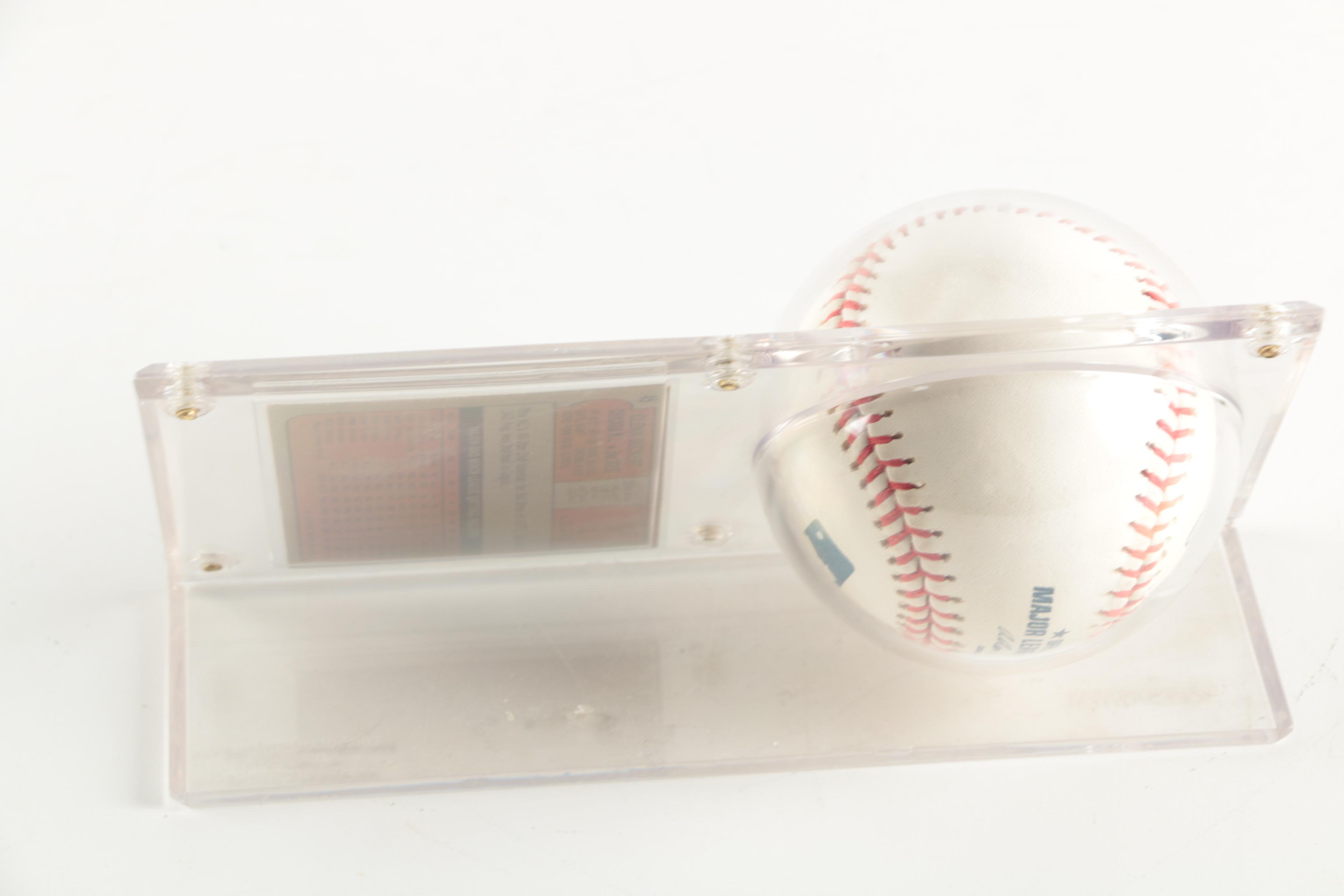 Signed Glenn Beckert Baseball with 1972 Topps Baseball Card