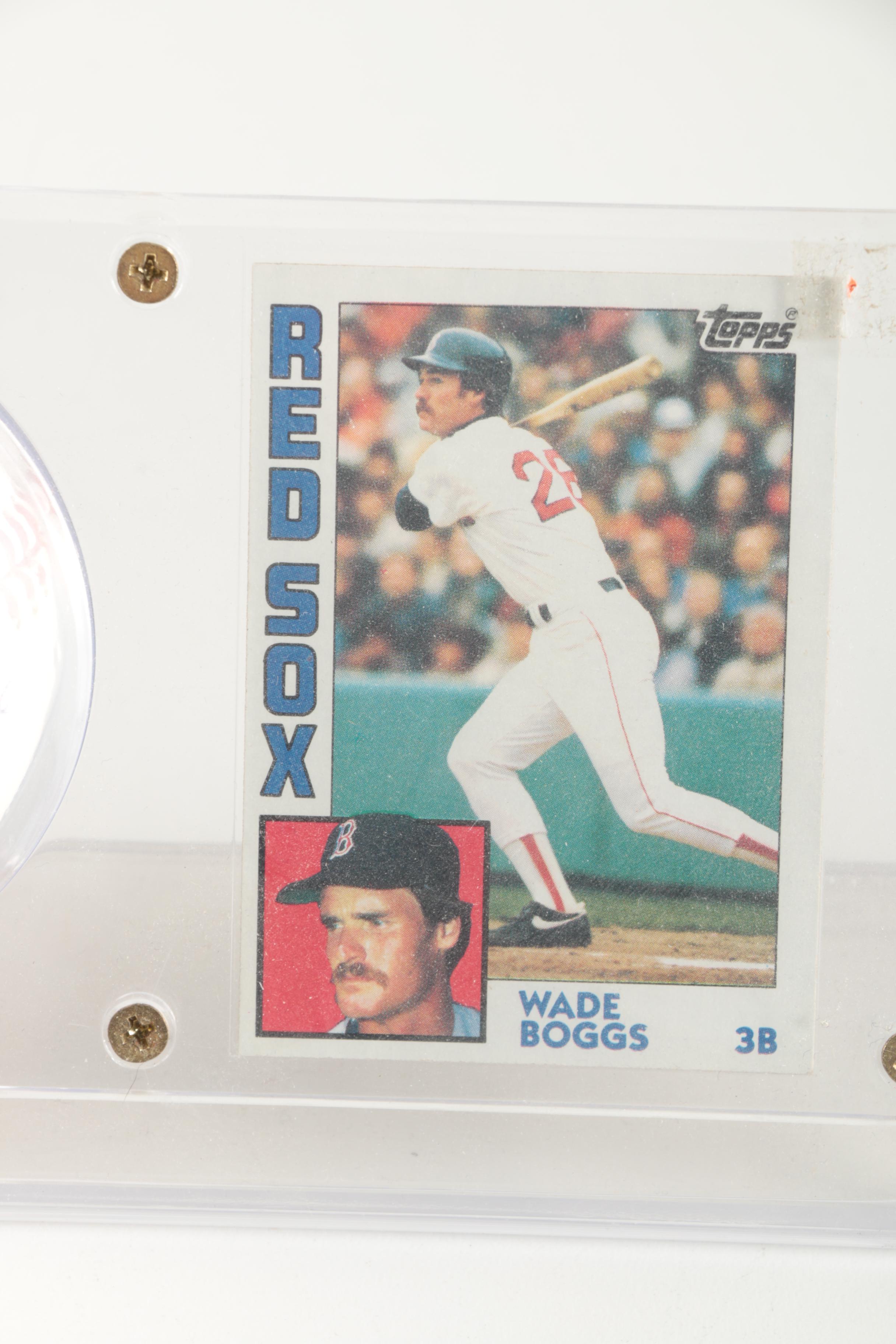 Wade Boggs Signed Baseball with Topps Card