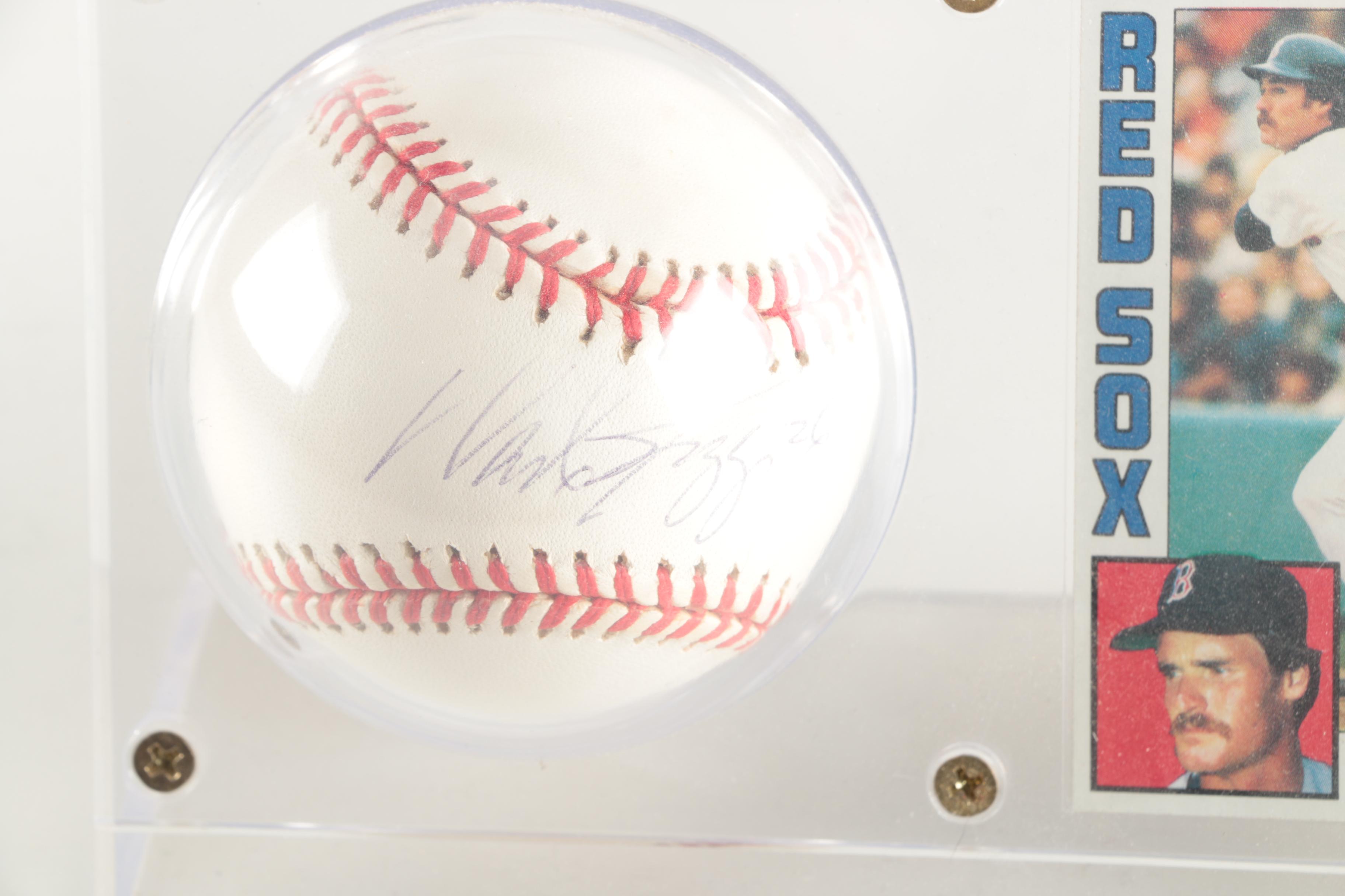 Wade Boggs Signed Baseball with Topps Card