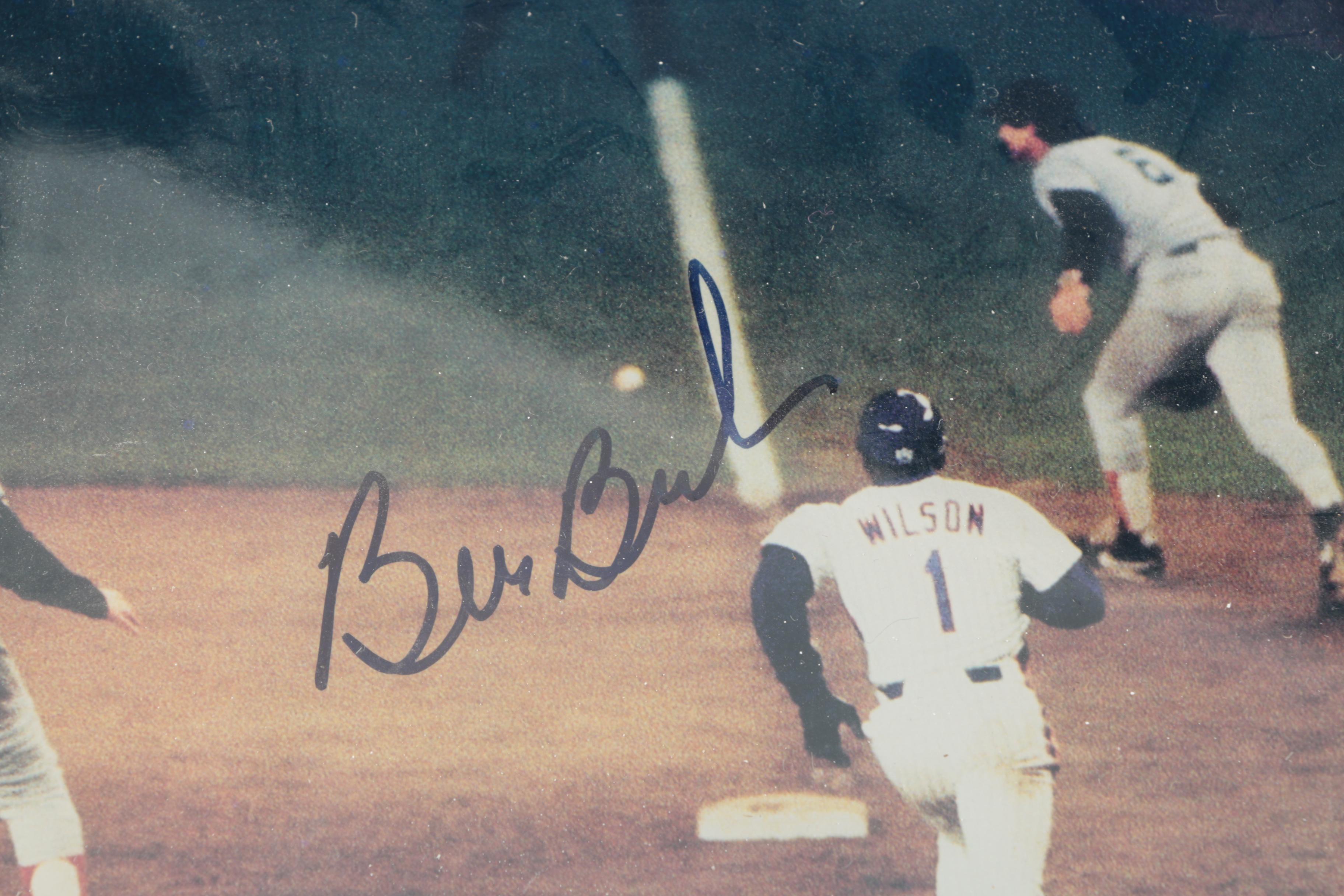Bill Buckner and Mookie Wilson Signed 1986 World Series Photograph