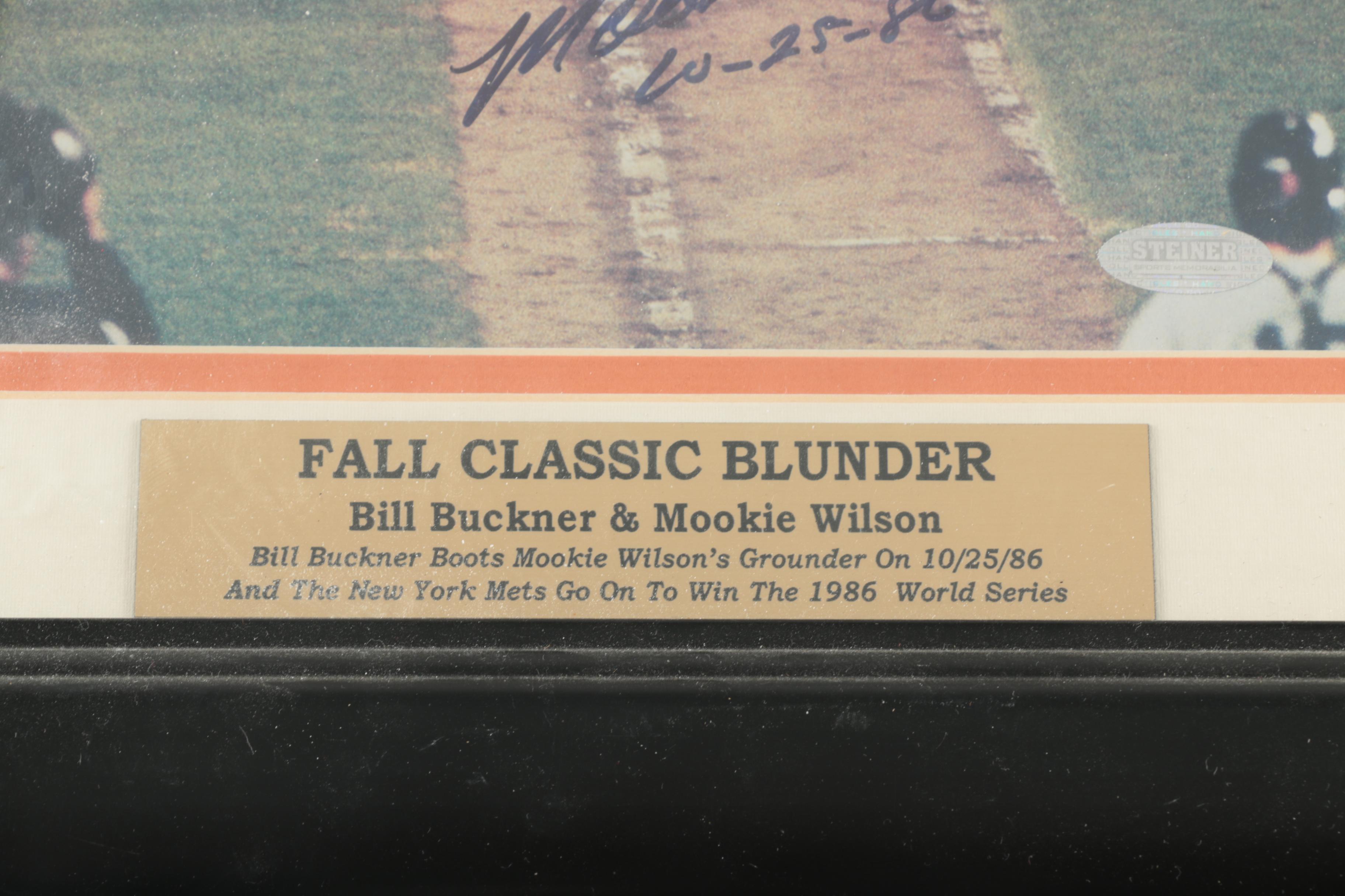 Bill Buckner and Mookie Wilson Signed 1986 World Series Photograph