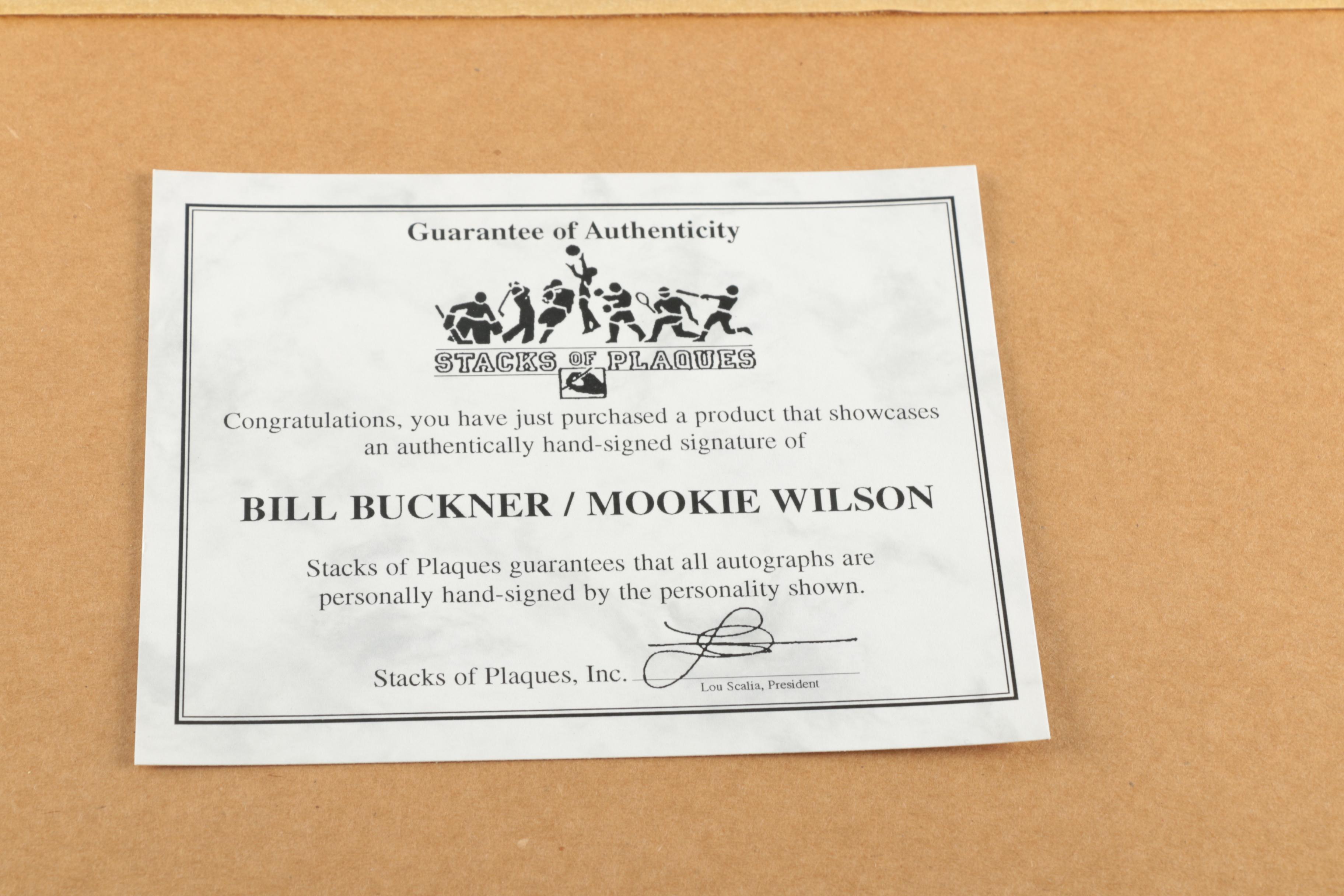 Bill Buckner and Mookie Wilson Signed 1986 World Series Photograph