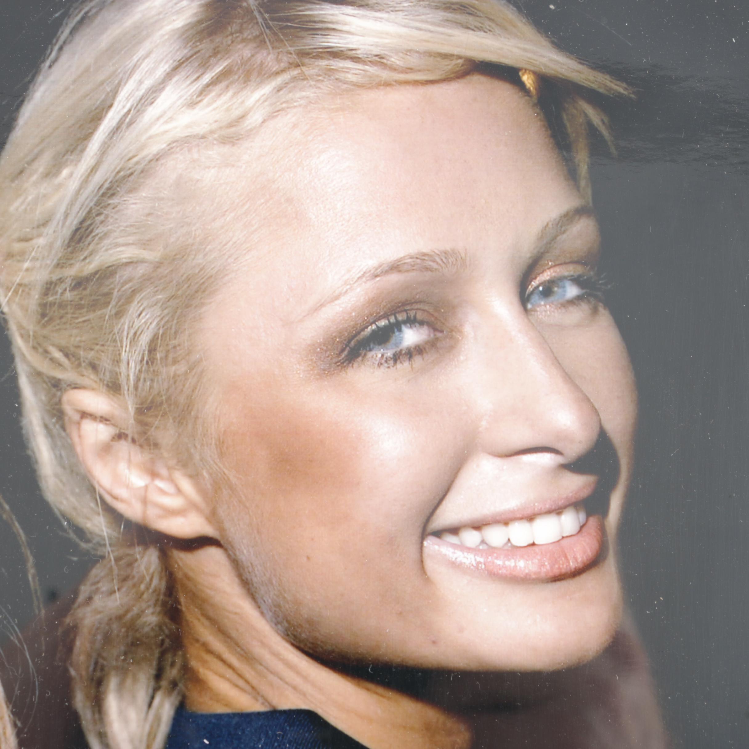 Signed Photo of Paris Hilton in Chicago Bears Jersey