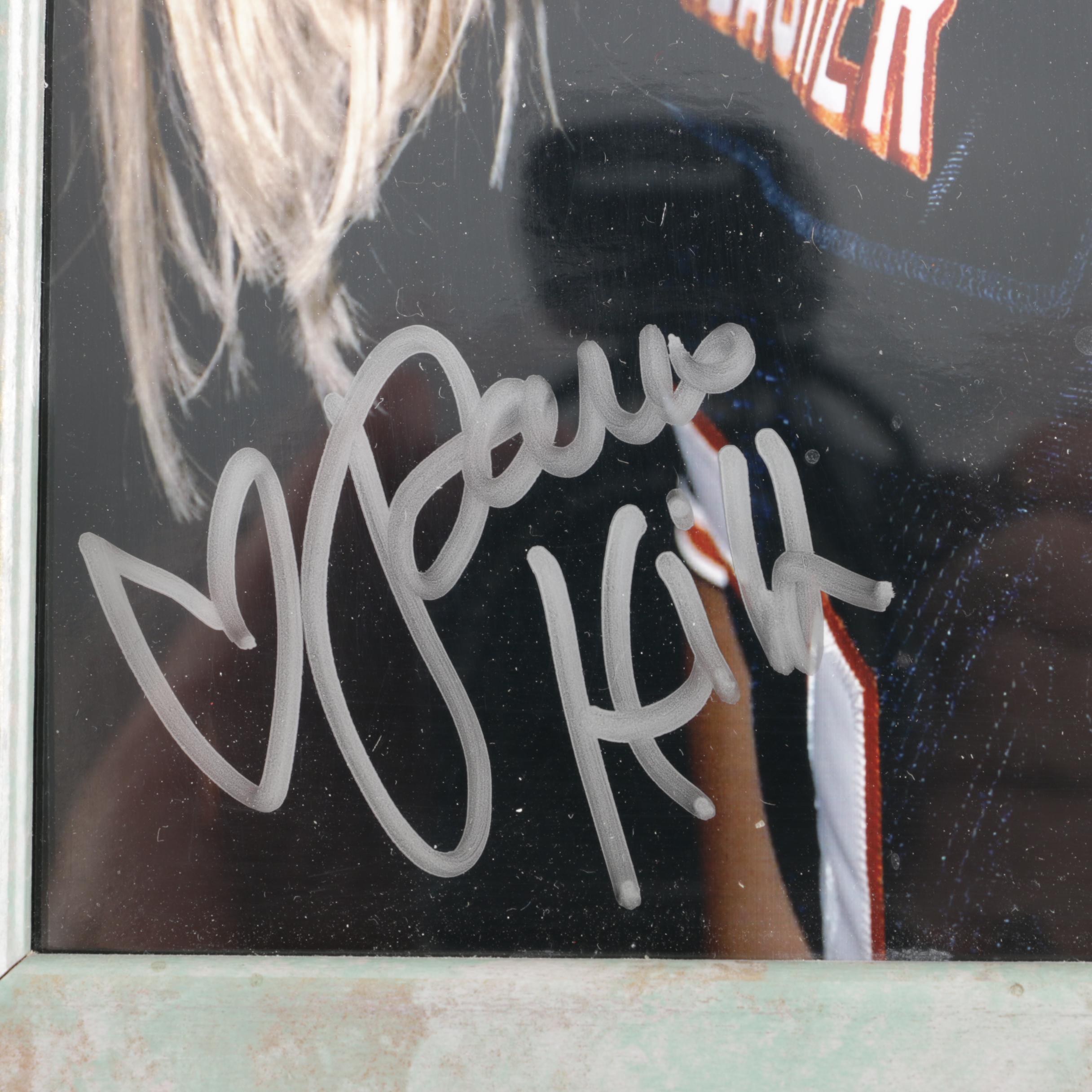 Signed Photo of Paris Hilton in Chicago Bears Jersey