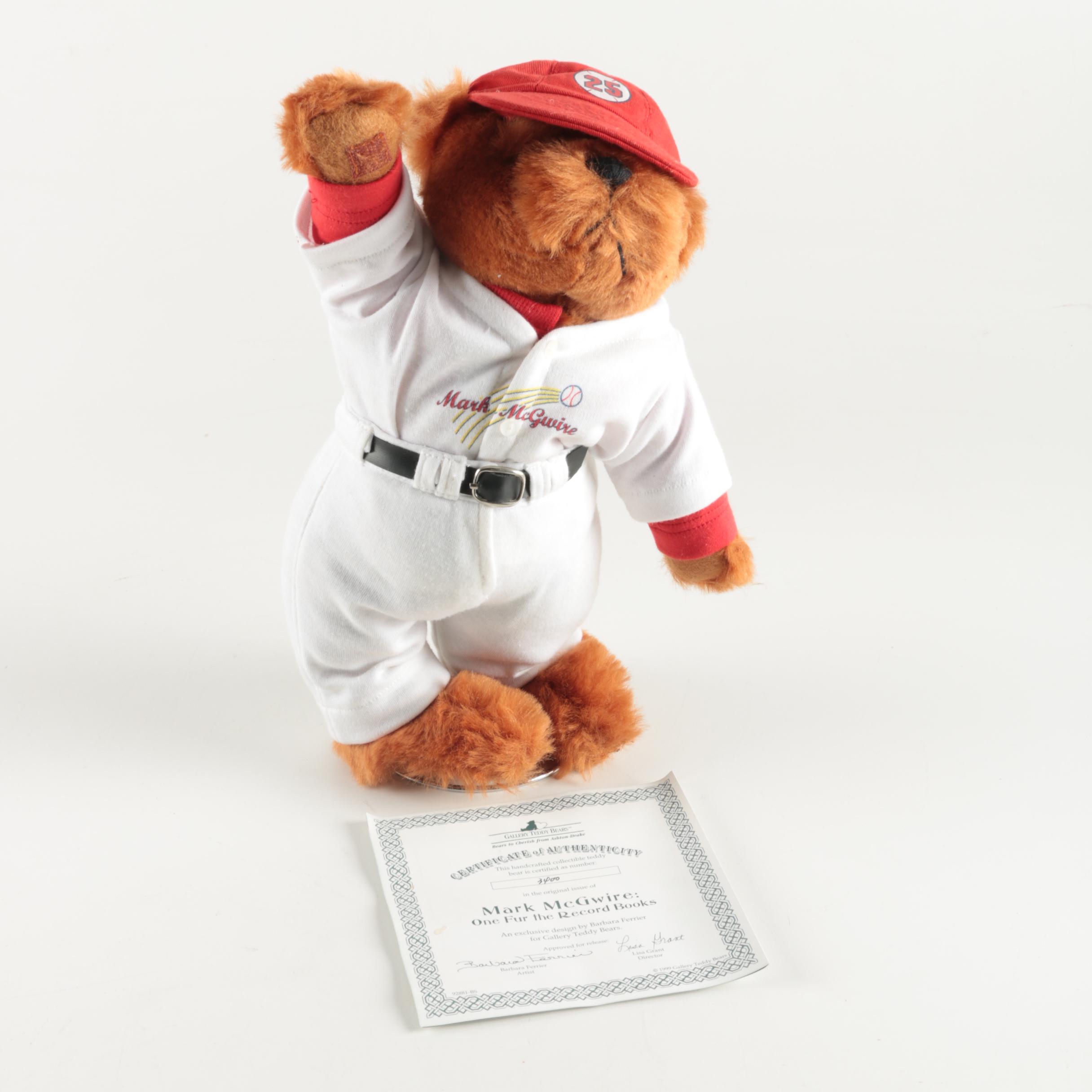 Gallery Teddy Bears "Mark McGwire: One Fur the Record Books" Commemorative Bear