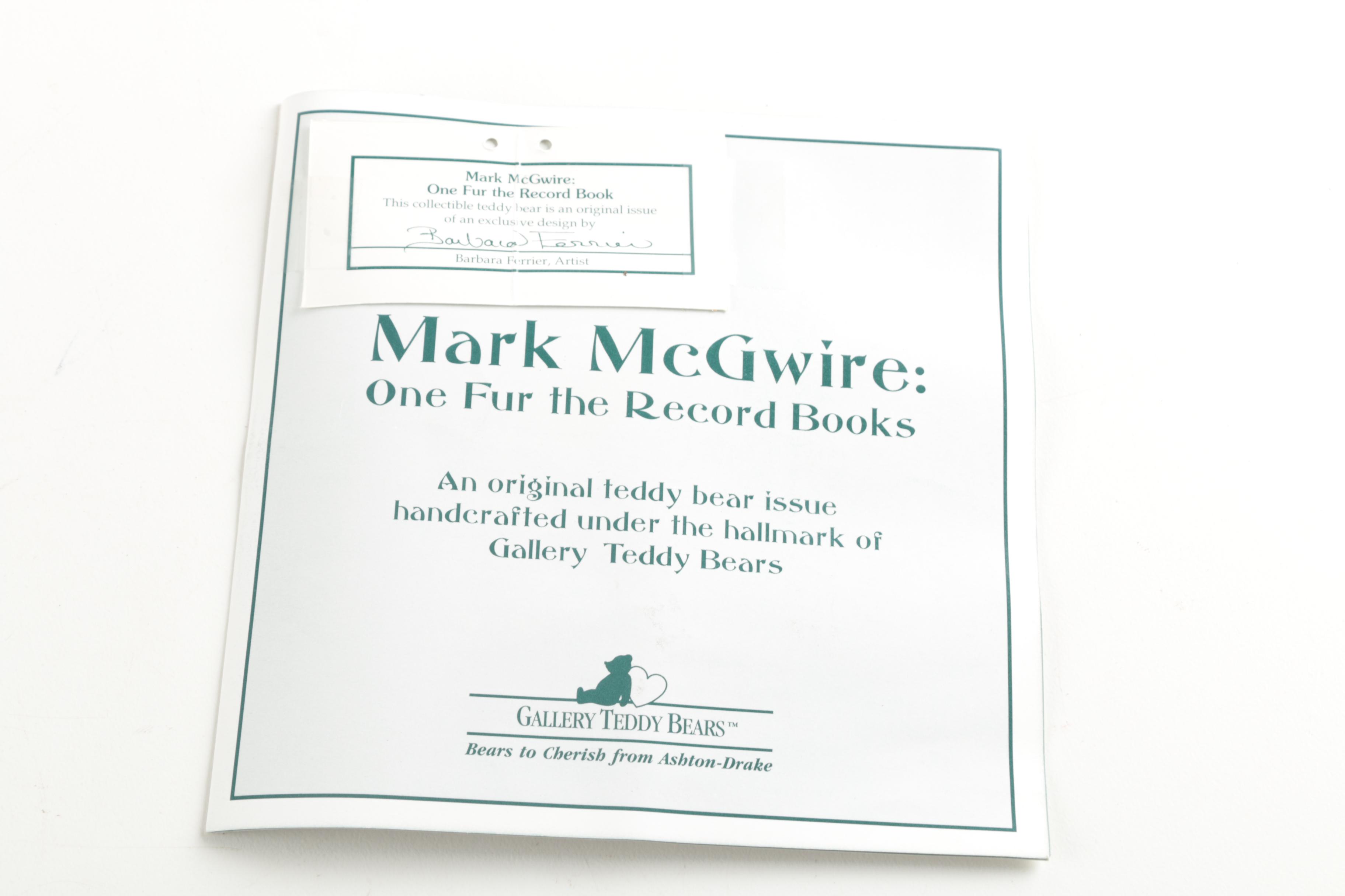 Gallery Teddy Bears "Mark McGwire: One Fur the Record Books" Commemorative Bear