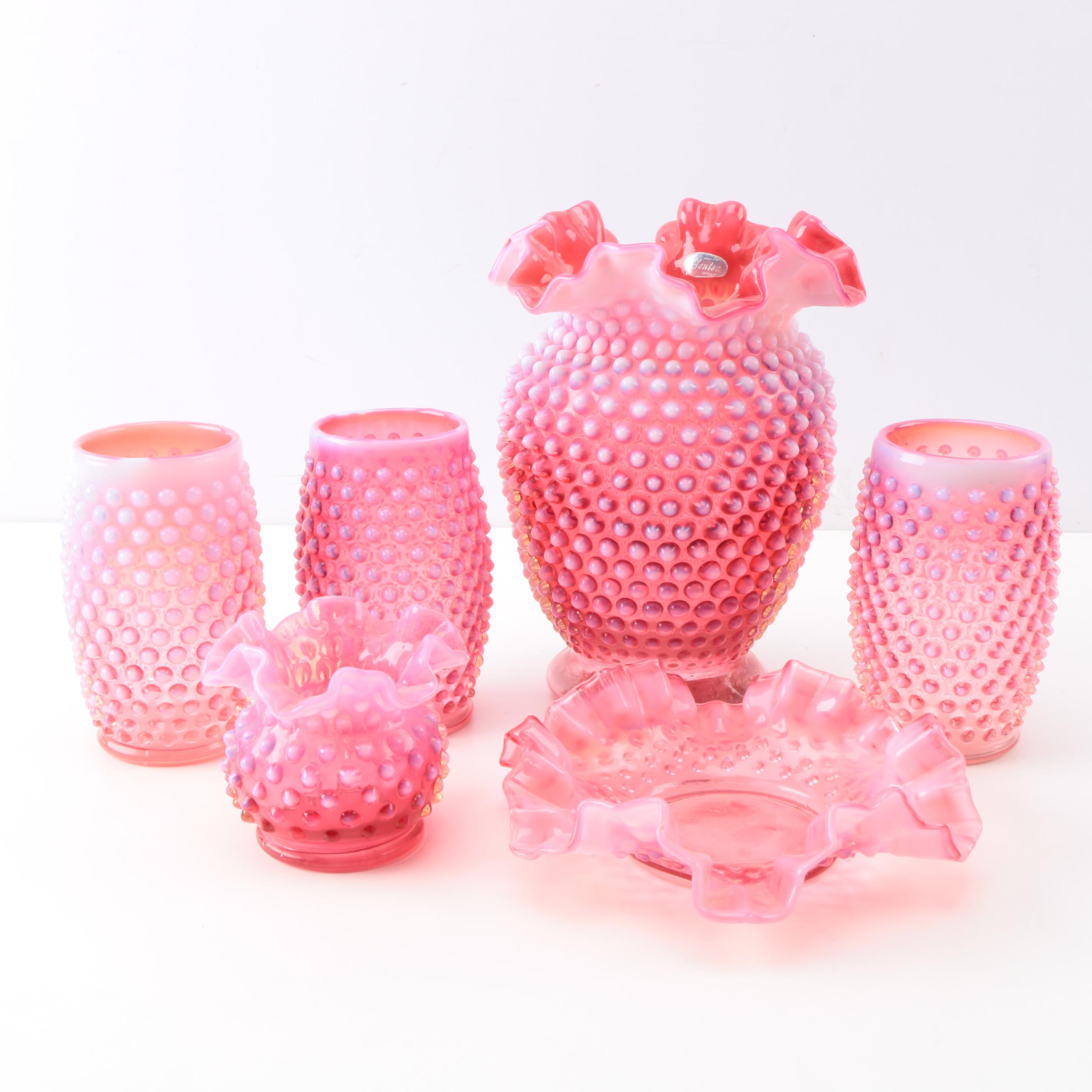 Vintage Fenton Glass Hobnail Decor