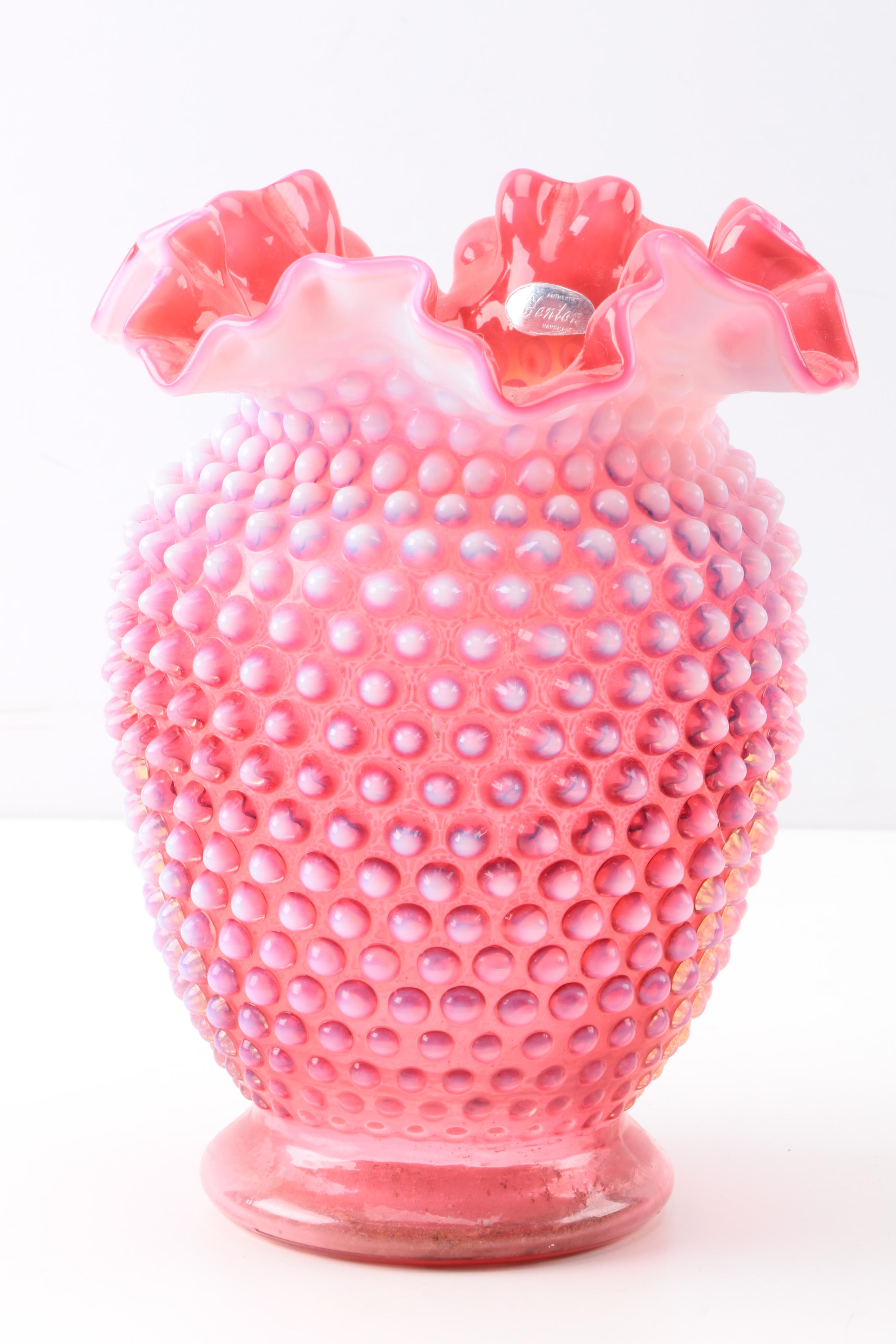 Vintage Fenton Glass Hobnail Decor