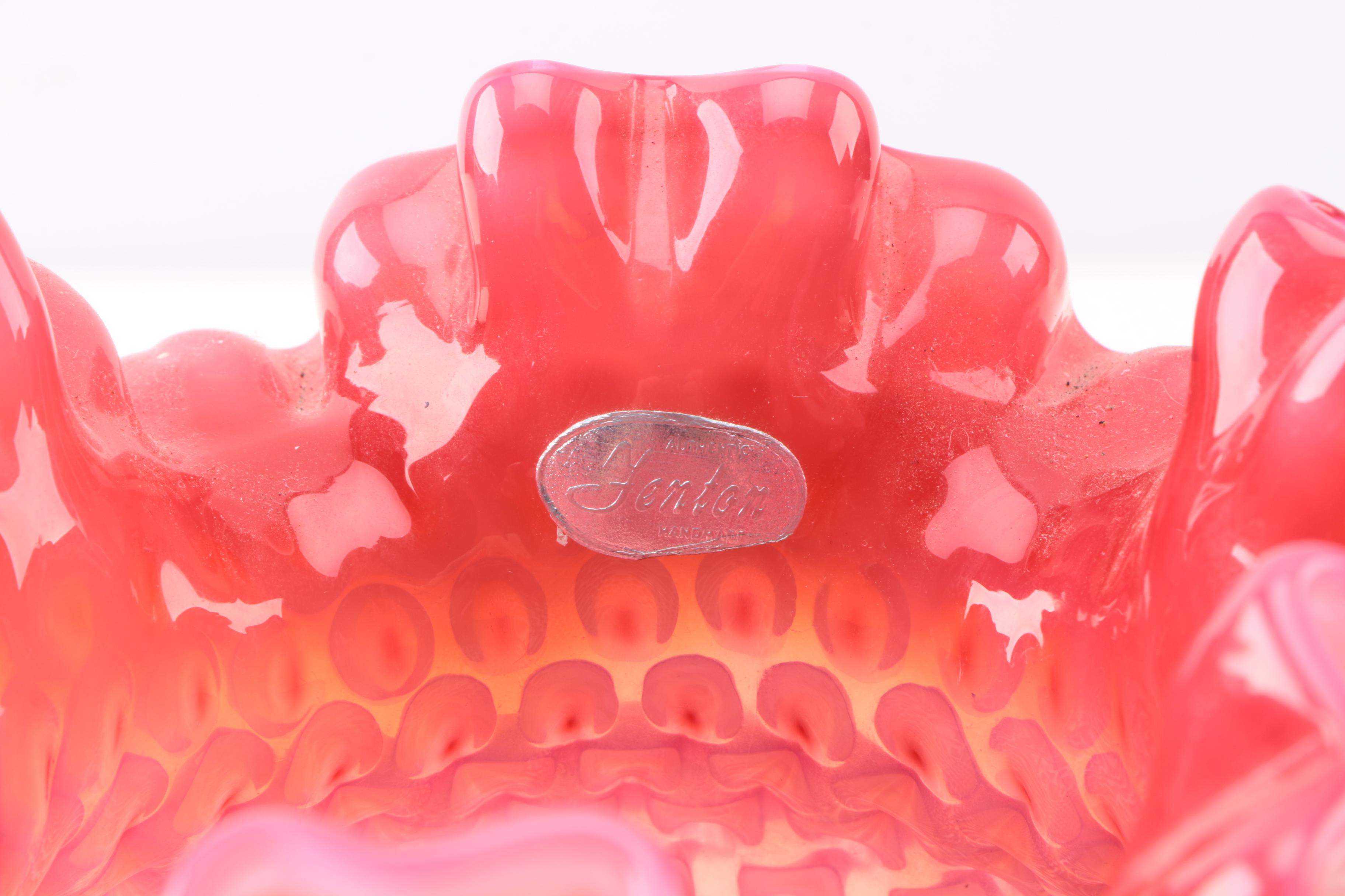 Vintage Fenton Glass Hobnail Decor