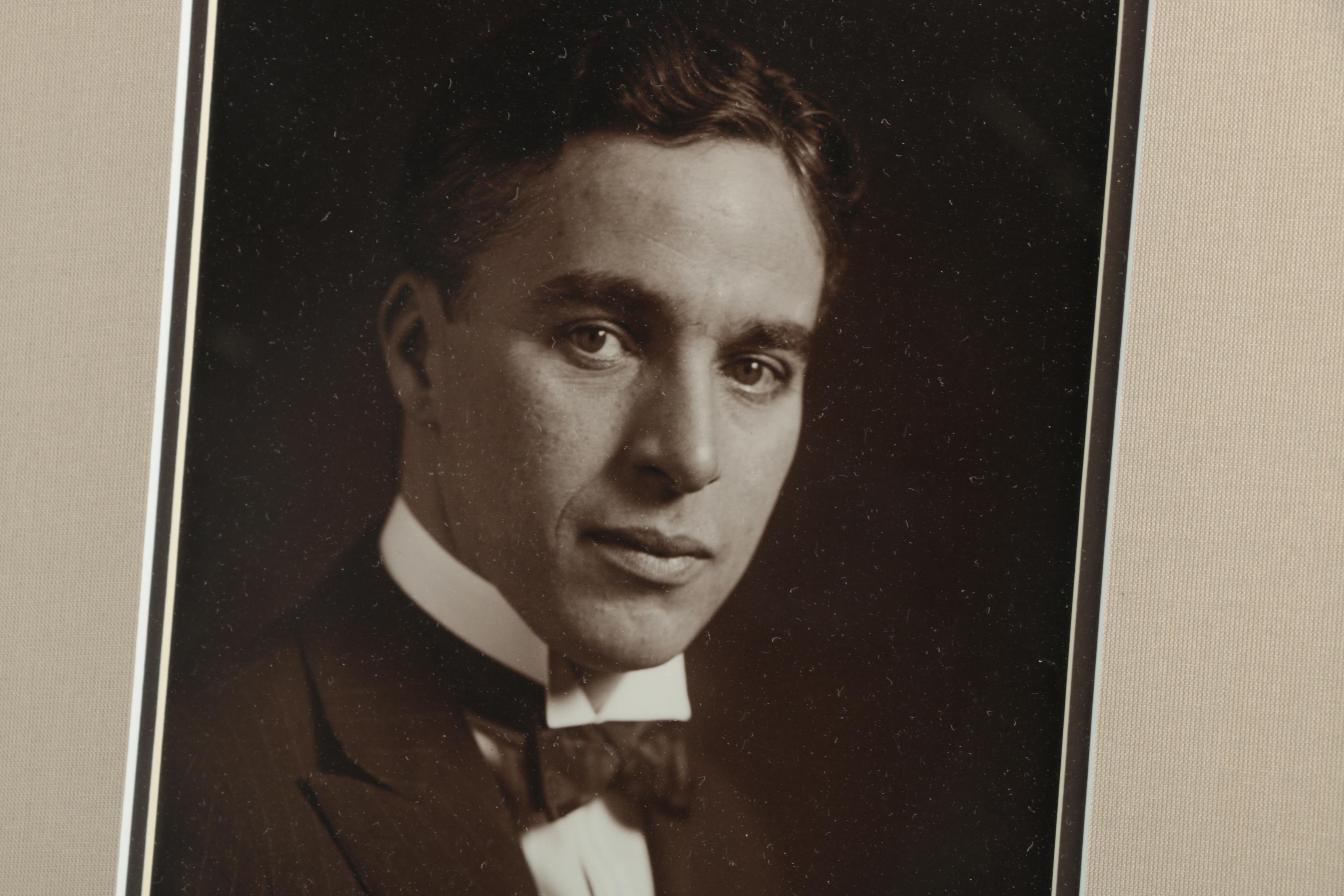 Charlie Chaplin Photographs With Stamped Signature