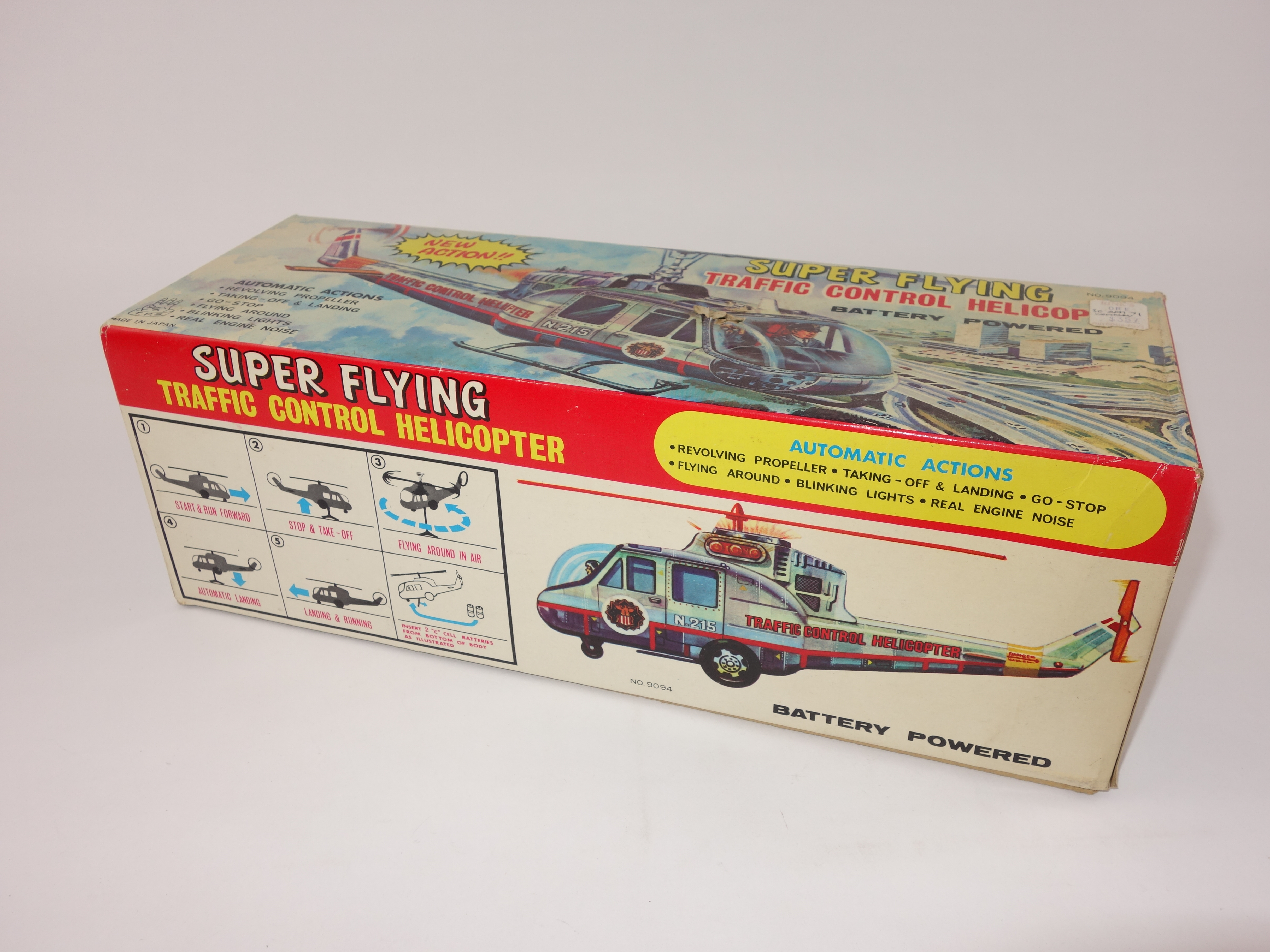 1970s Traffic Control Helicopter Battery Operated Toy