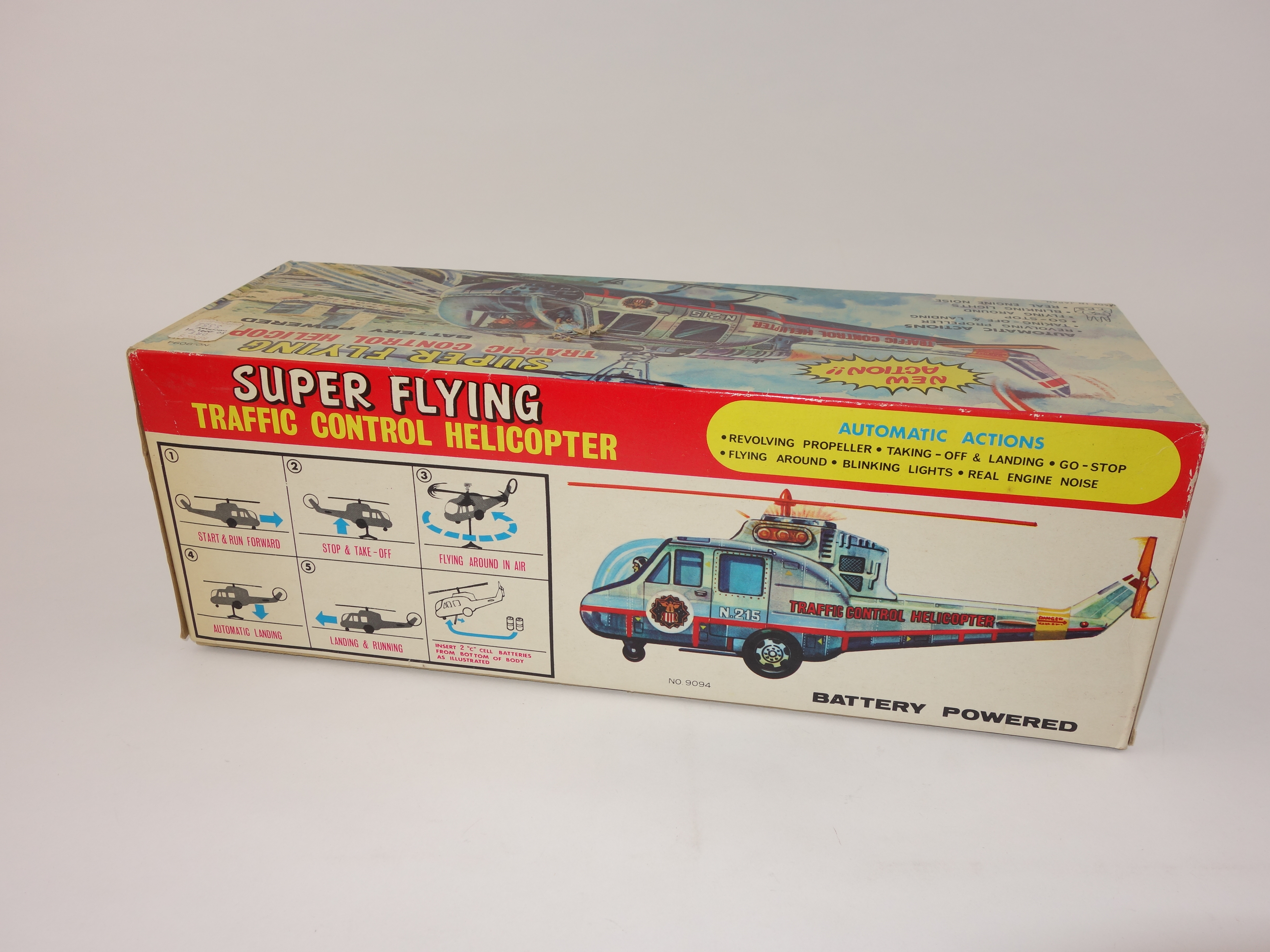 1970s Traffic Control Helicopter Battery Operated Toy