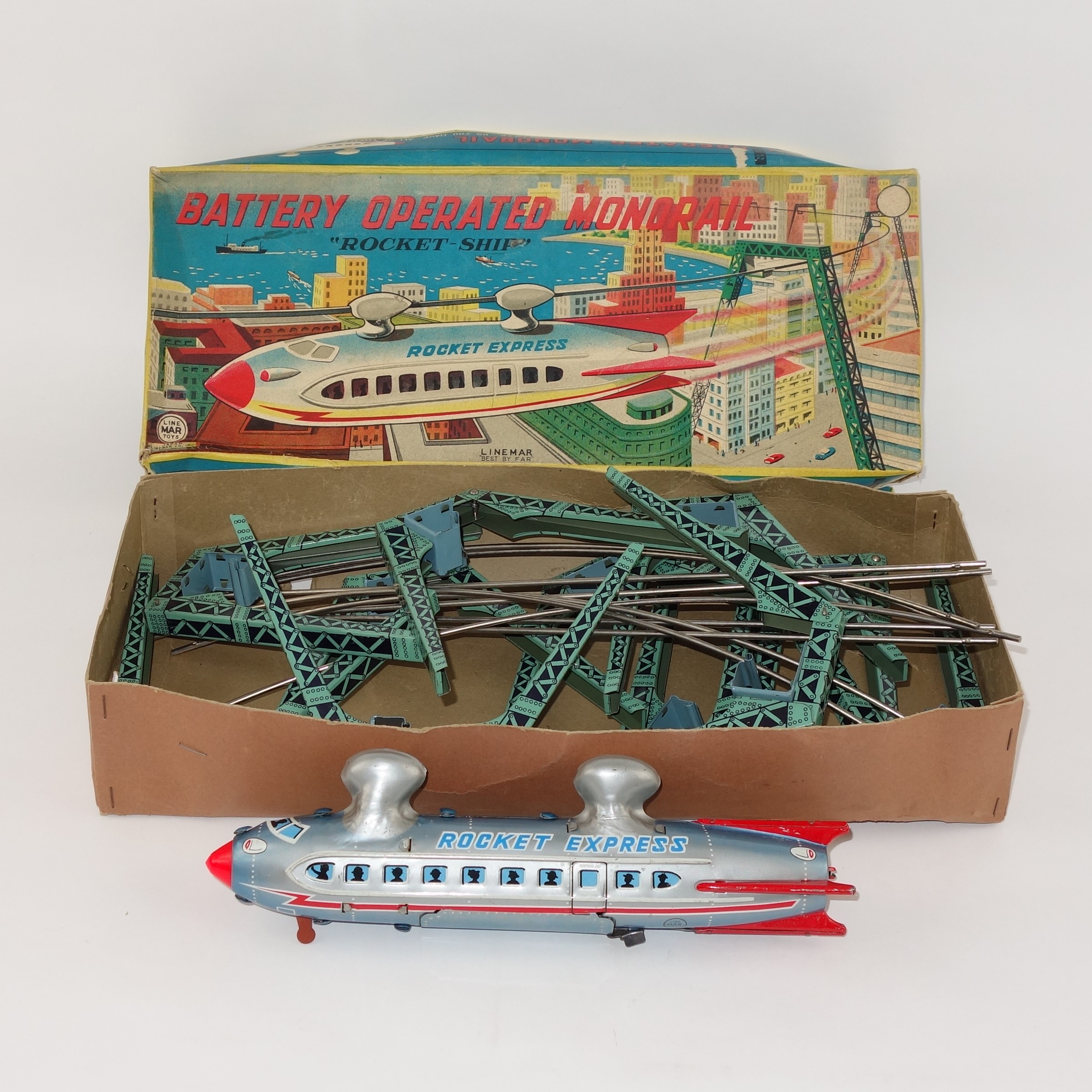 1950s Linemar Toys Battery Operated "Rocket Ship Express" Monorail