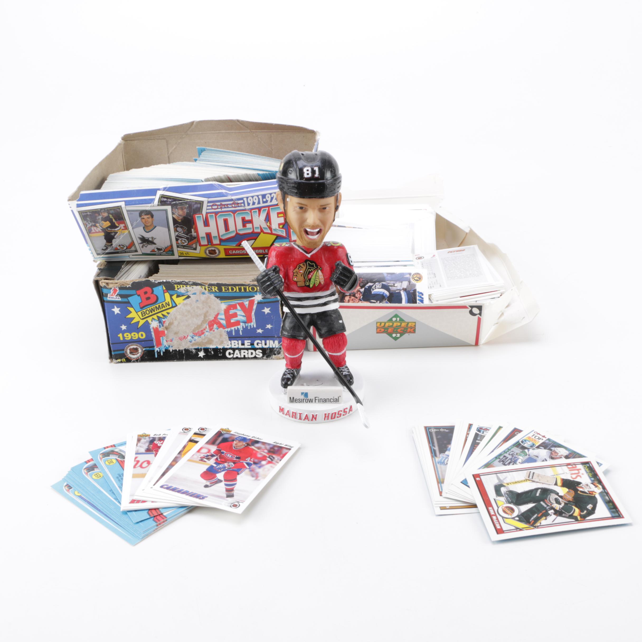Collection of Hockey Cards and Bobble Head