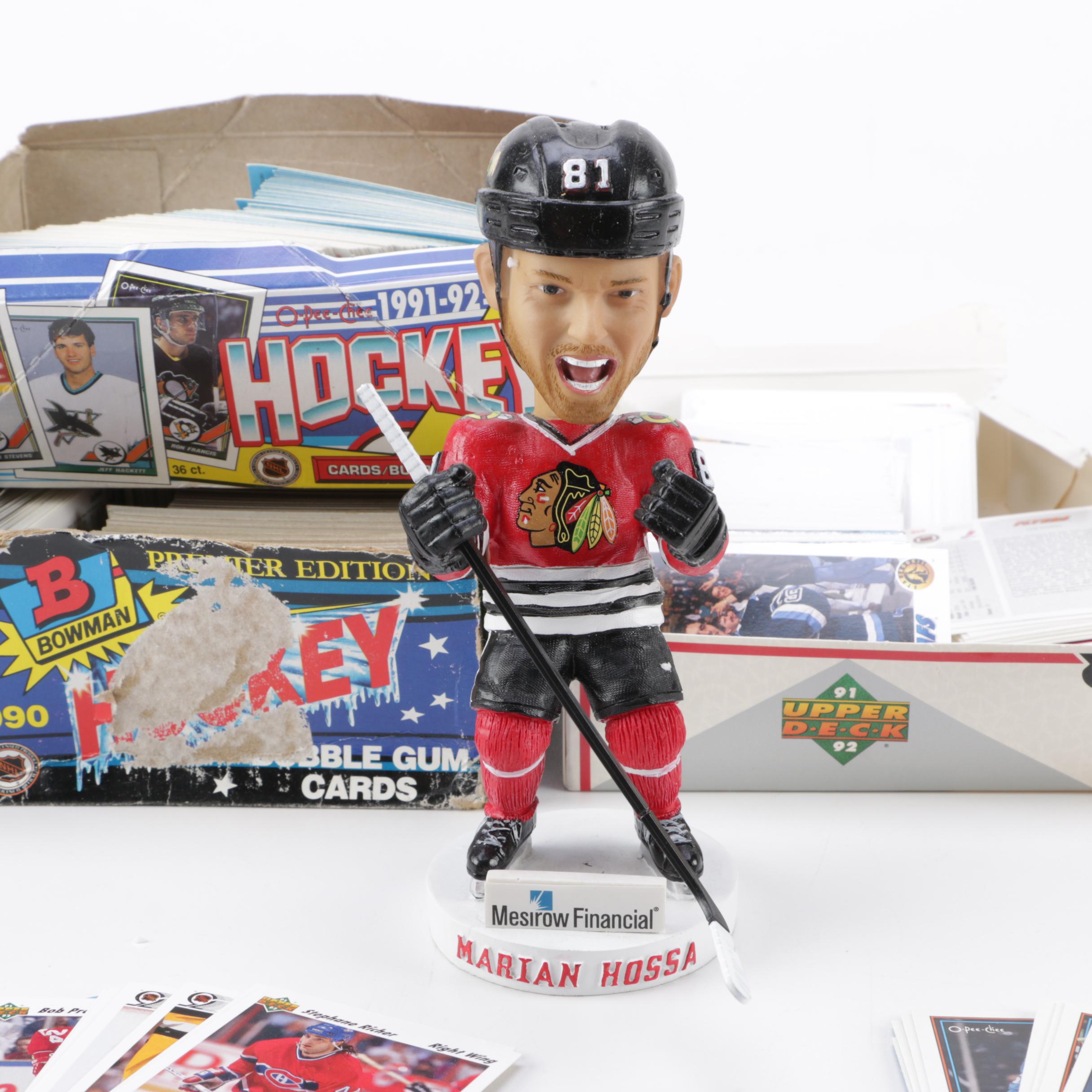 Collection of Hockey Cards and Bobble Head